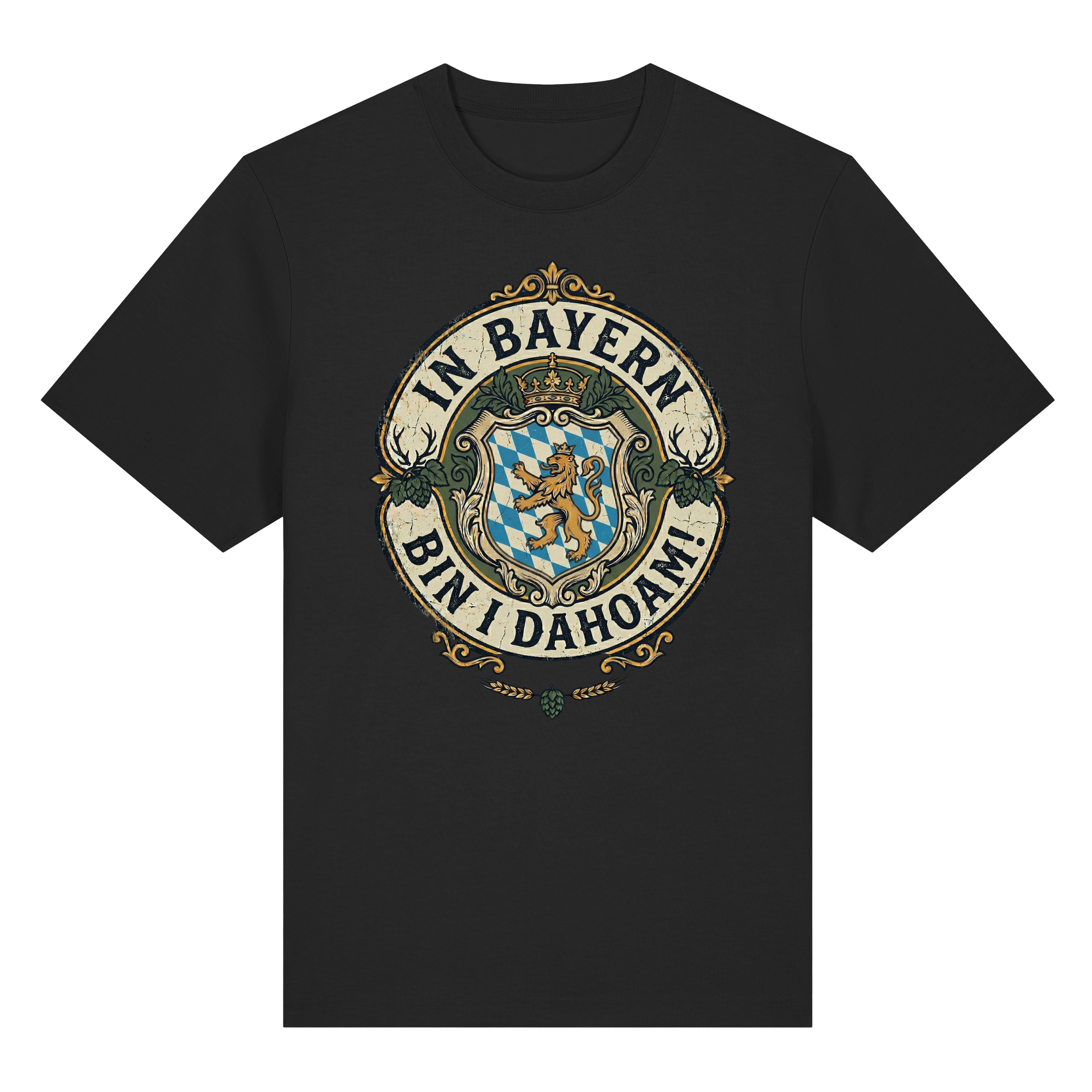 IN BAYERN BIN I DAHOAM! - Organic Heavy Shirt - BayrischerHumor