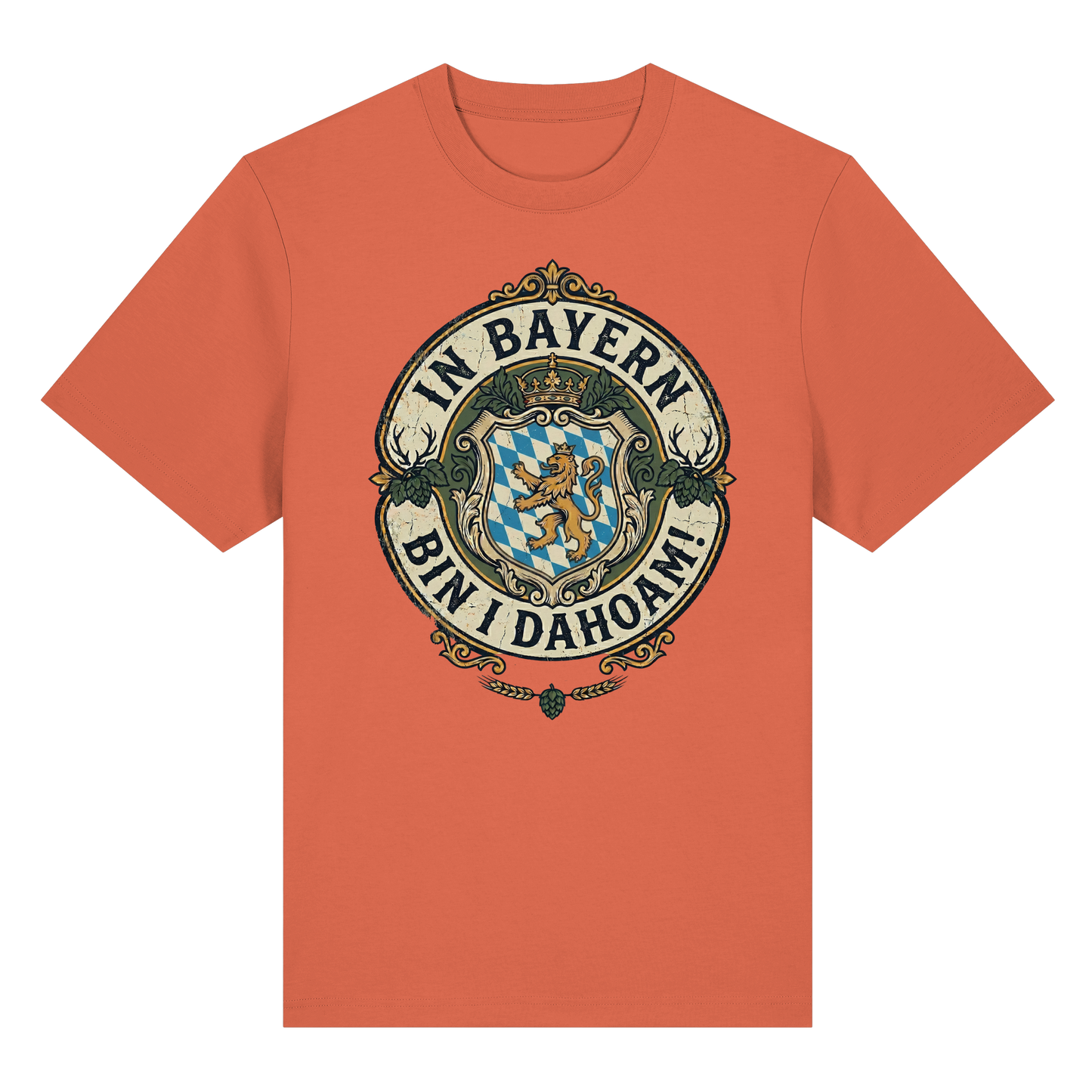IN BAYERN BIN I DAHOAM! - Organic Heavy Shirt - BayrischerHumor