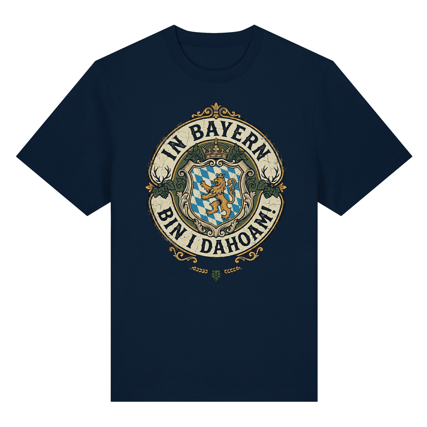 IN BAYERN BIN I DAHOAM! - Organic Heavy Shirt - BayrischerHumor