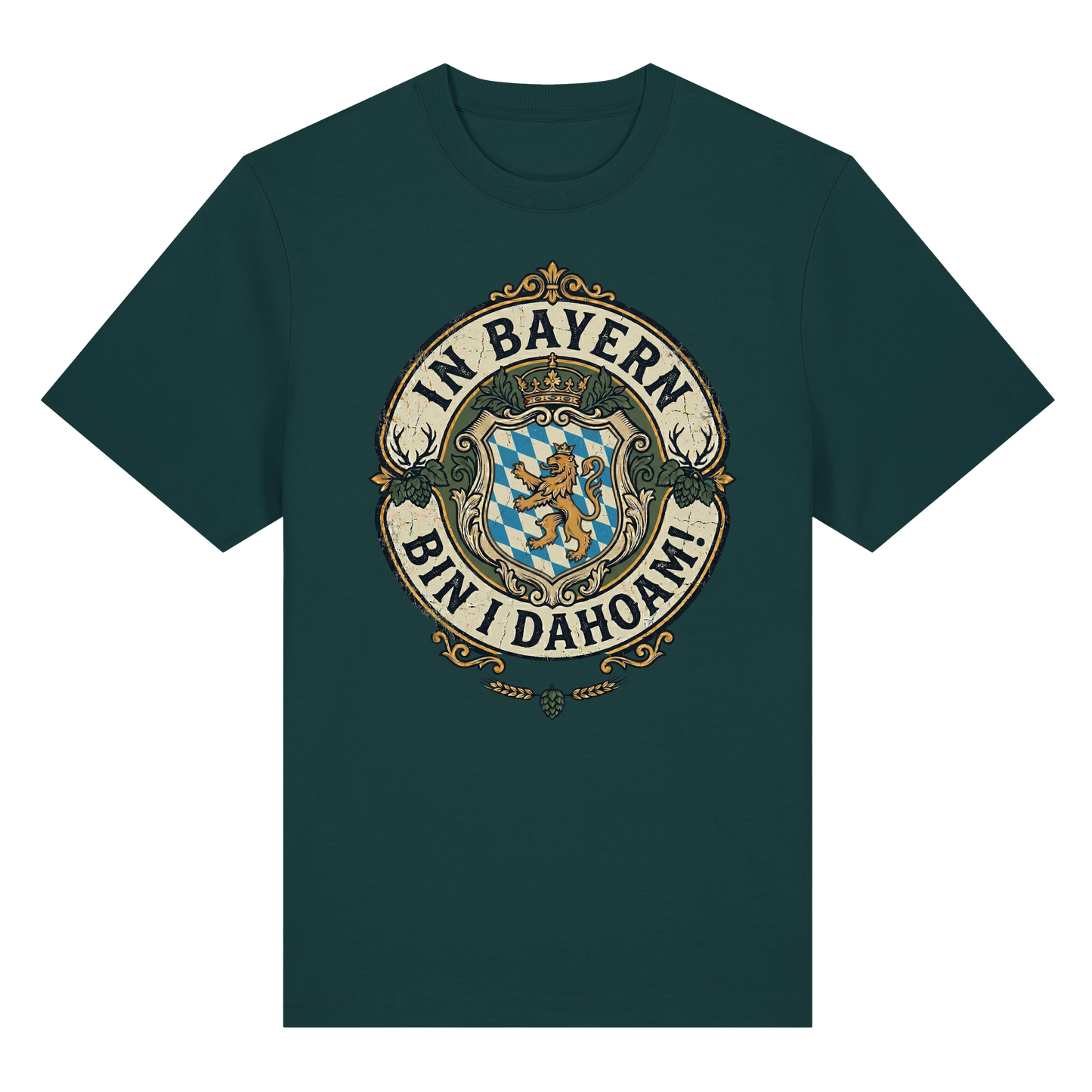 IN BAYERN BIN I DAHOAM! - Organic Heavy Shirt - BayrischerHumor