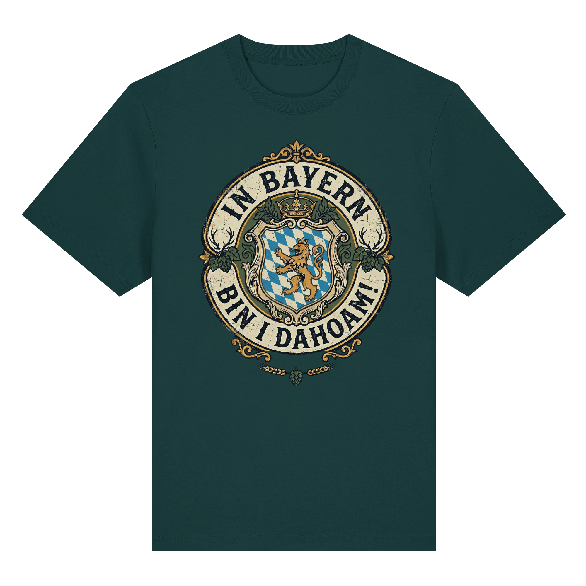 IN BAYERN BIN I DAHOAM! - Organic Heavy Shirt - BayrischerHumor