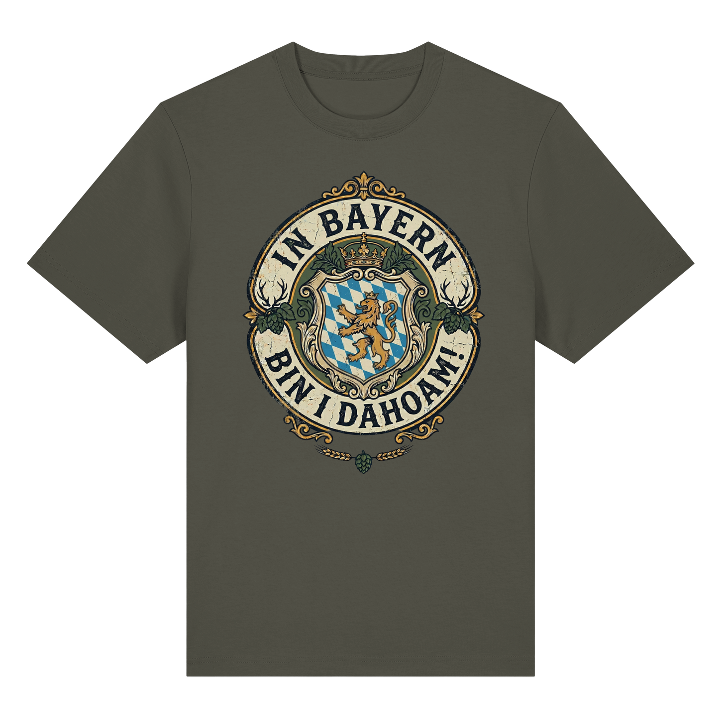 IN BAYERN BIN I DAHOAM! - Organic Heavy Shirt - BayrischerHumor