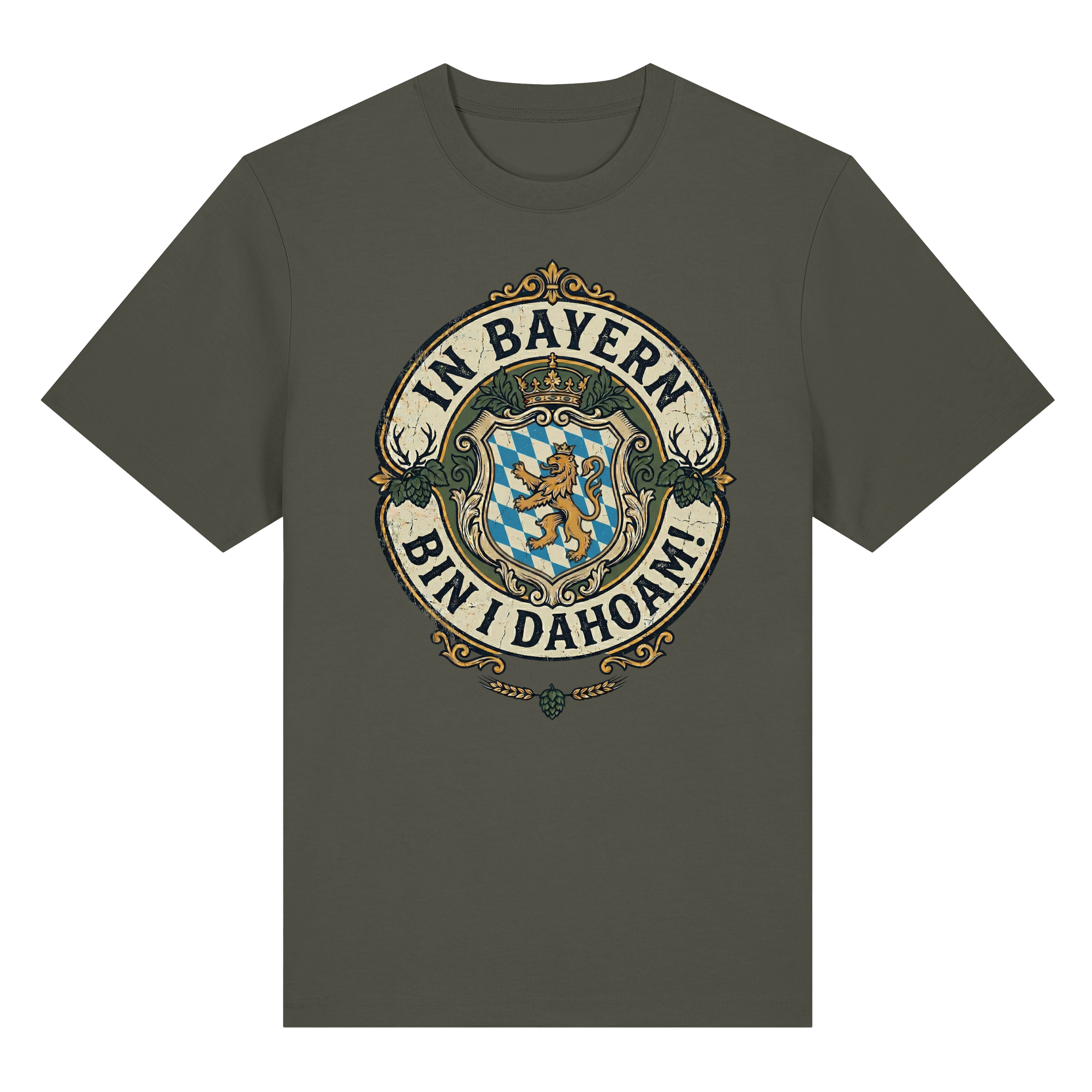IN BAYERN BIN I DAHOAM! - Organic Heavy Shirt - BayrischerHumor