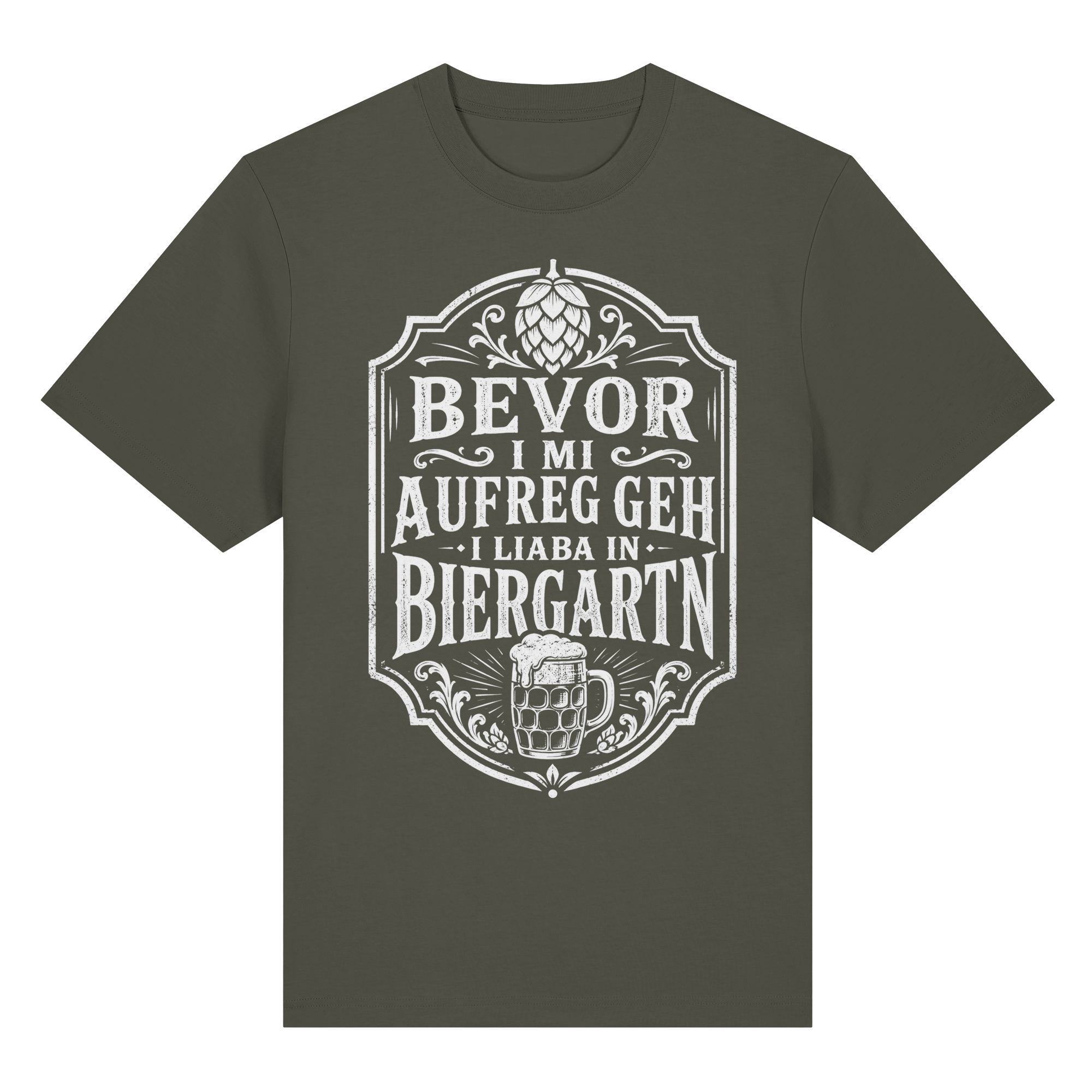 BEVOR I MI AUFREG, GEH I LIABA IN BIERGARTN - Organic Heavy Shirt