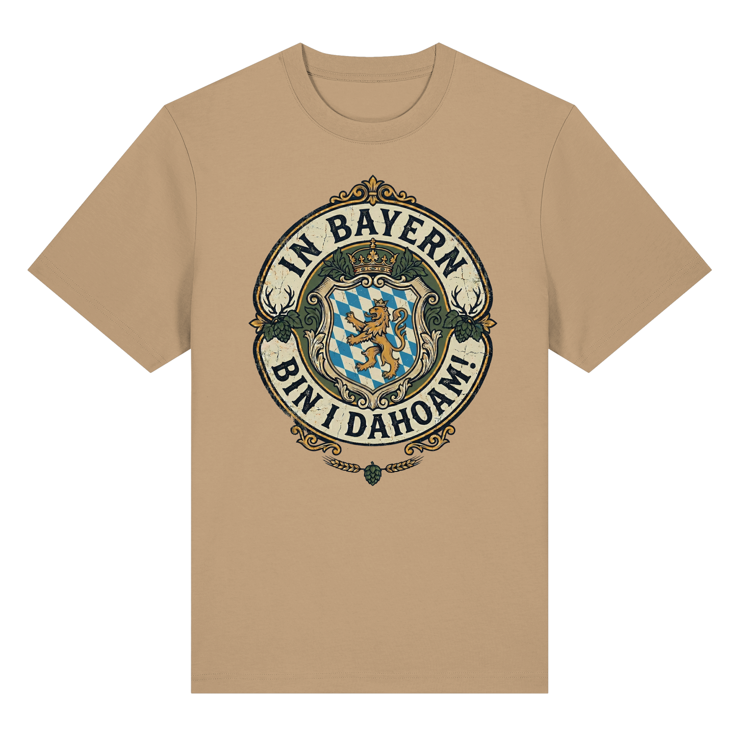 IN BAYERN BIN I DAHOAM! - Organic Heavy Shirt - BayrischerHumor