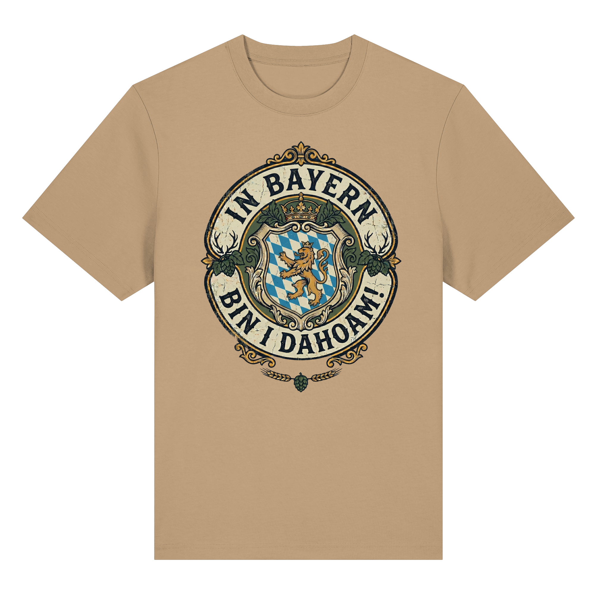 IN BAYERN BIN I DAHOAM! - Organic Heavy Shirt - BayrischerHumor