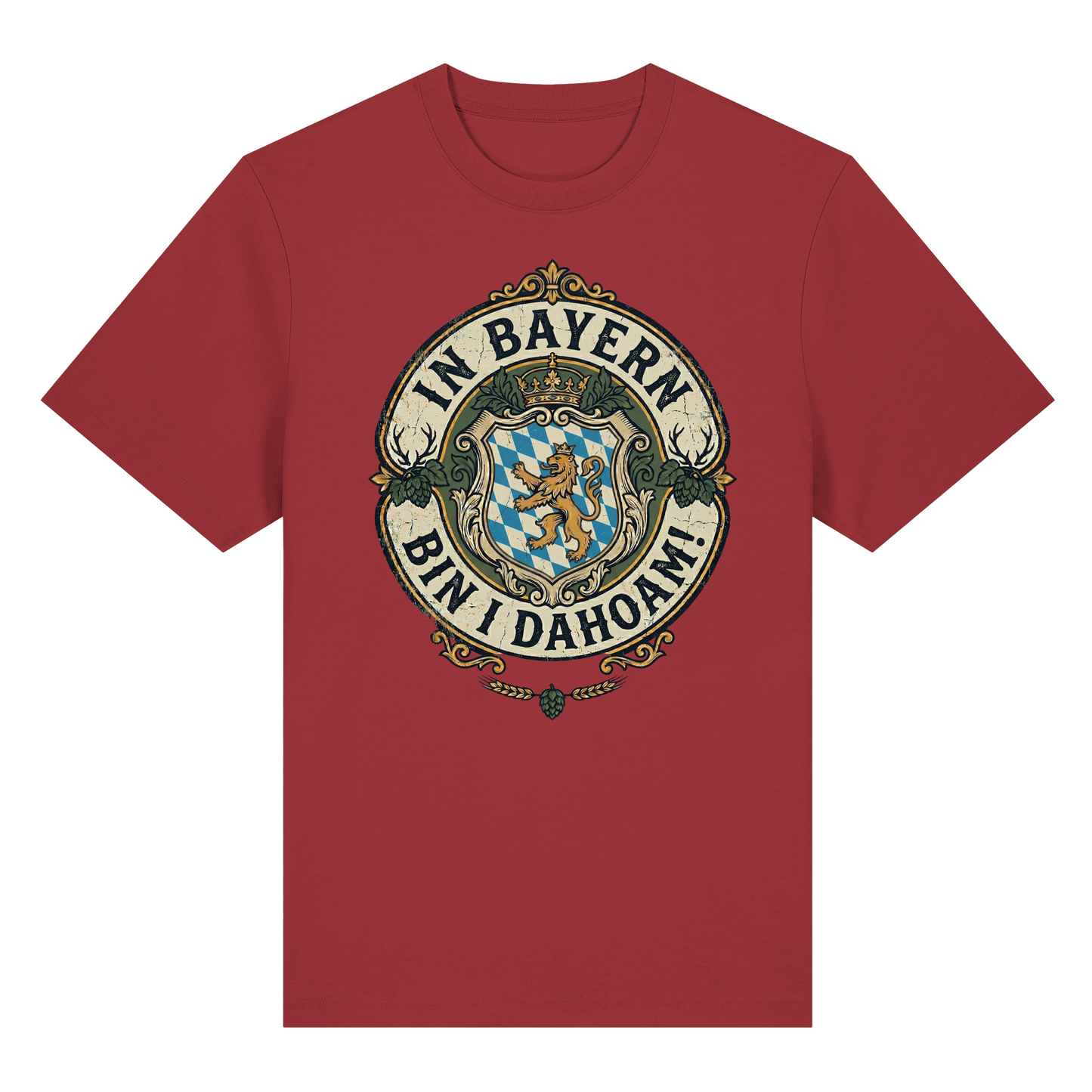 IN BAYERN BIN I DAHOAM! - Organic Heavy Shirt - BayrischerHumor