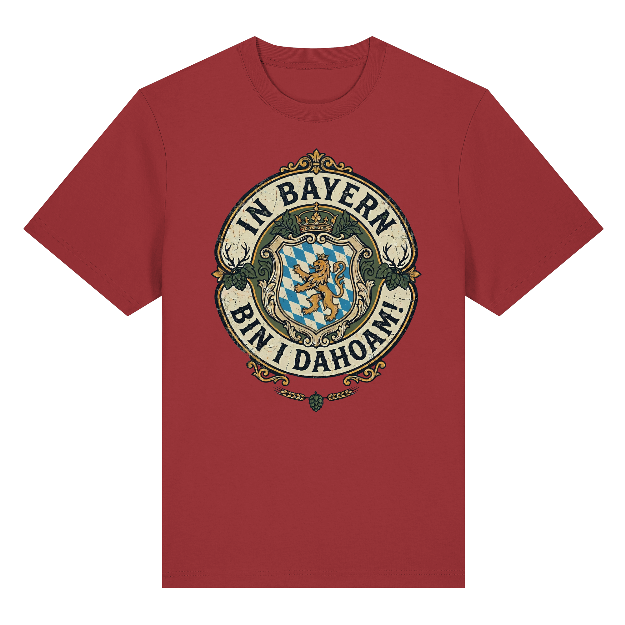 IN BAYERN BIN I DAHOAM! - Organic Heavy Shirt - BayrischerHumor