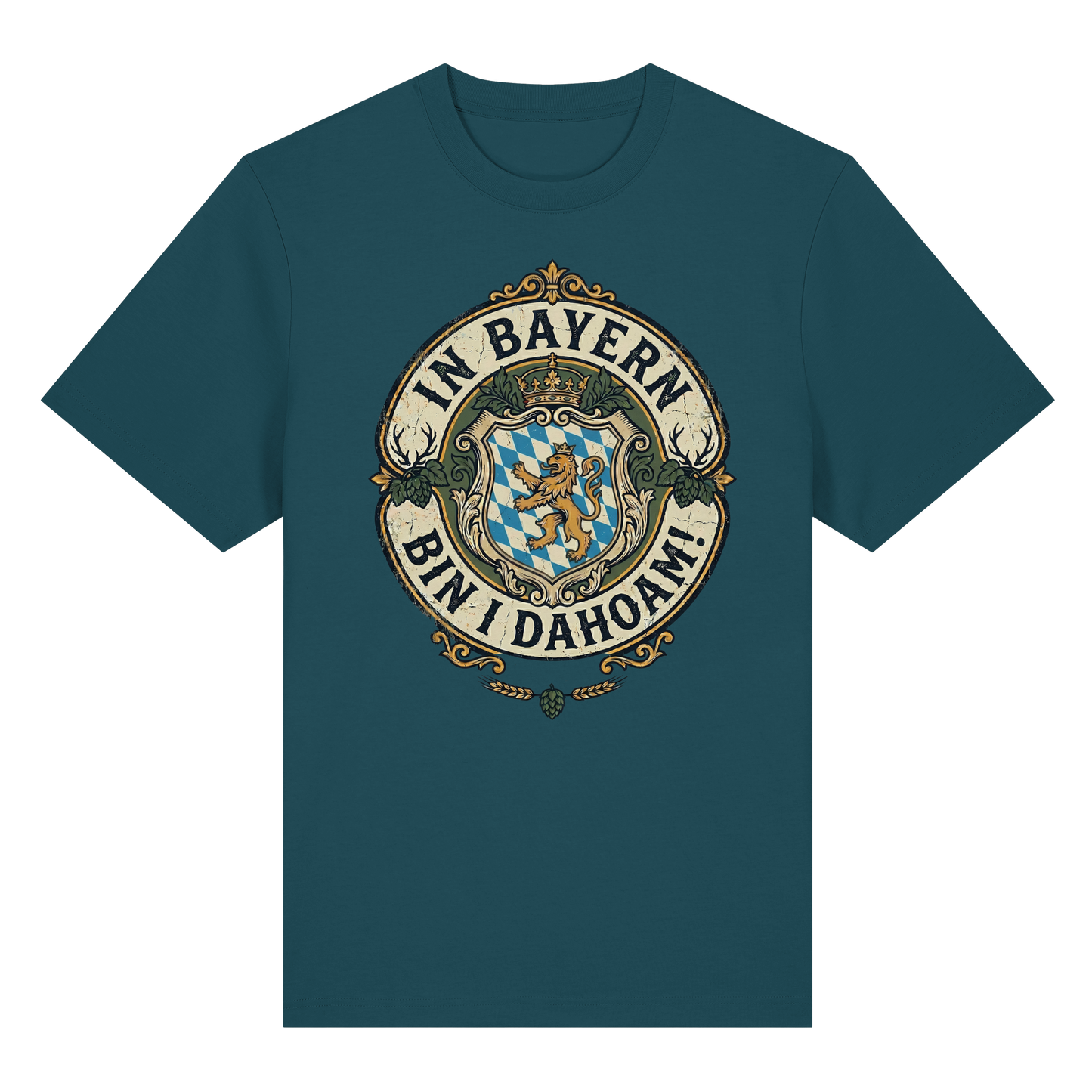 IN BAYERN BIN I DAHOAM! - Organic Heavy Shirt - BayrischerHumor