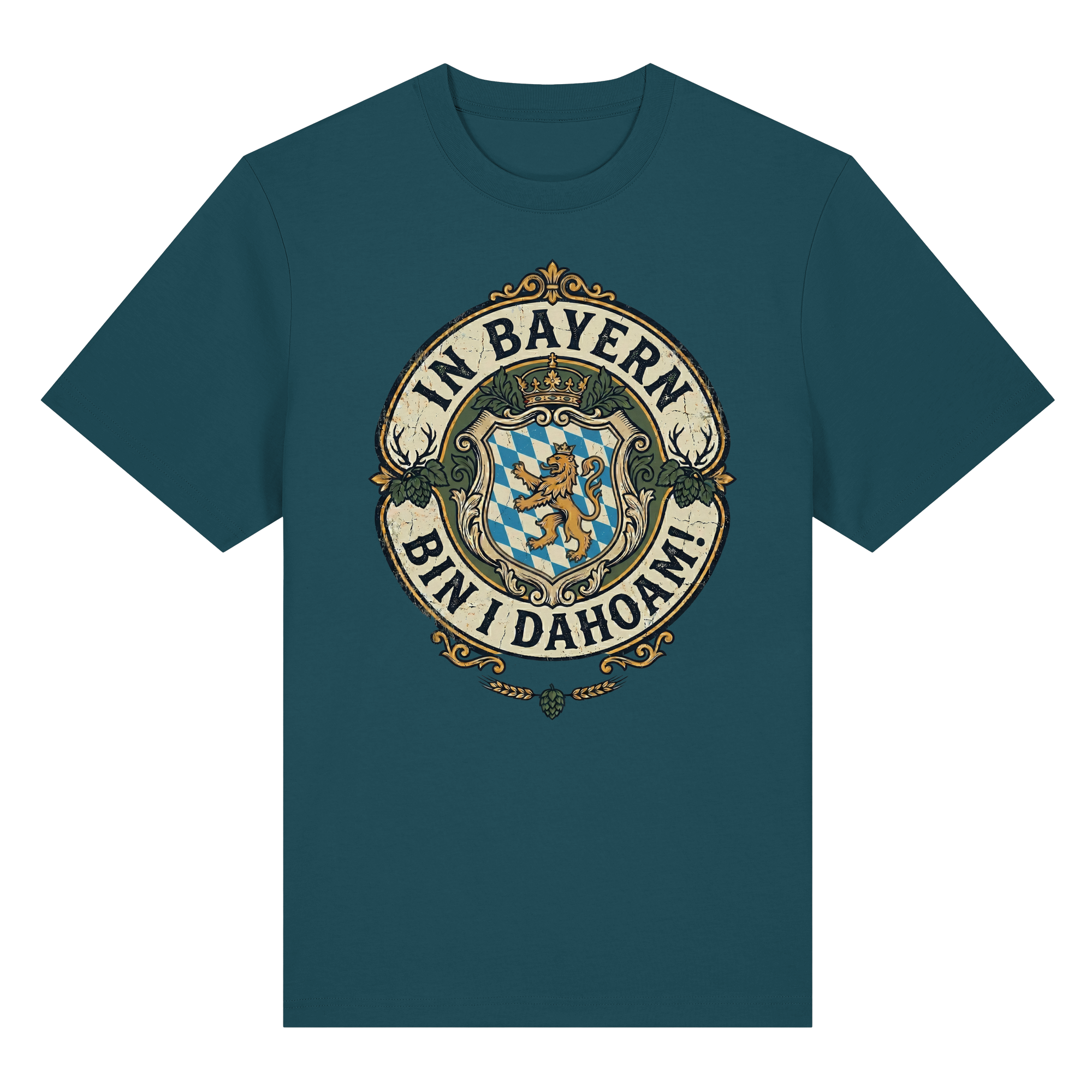 IN BAYERN BIN I DAHOAM! - Organic Heavy Shirt - BayrischerHumor
