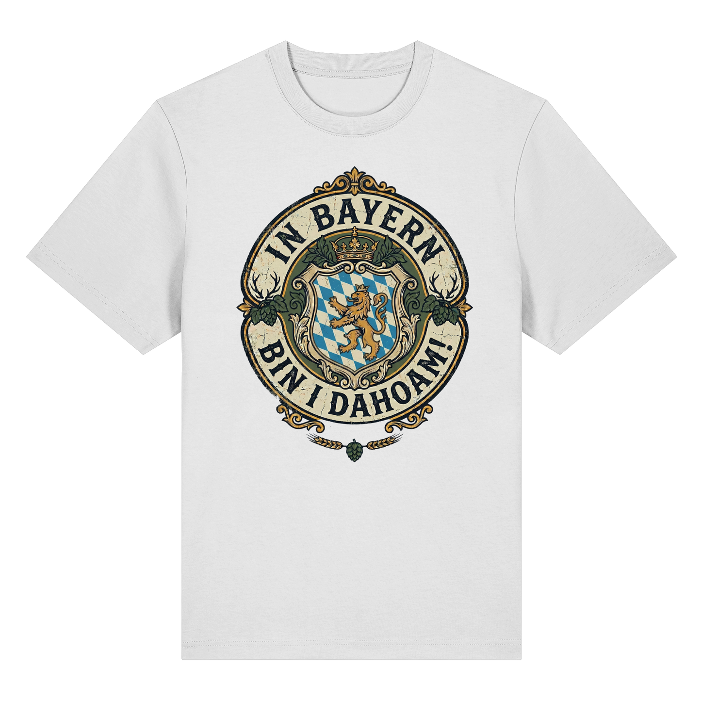 IN BAYERN BIN I DAHOAM! - Organic Heavy Shirt - BayrischerHumor