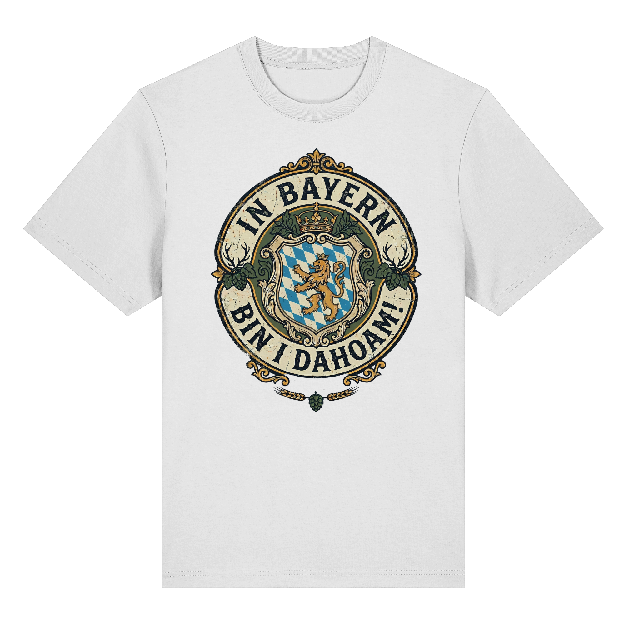IN BAYERN BIN I DAHOAM! - Organic Heavy Shirt - BayrischerHumor