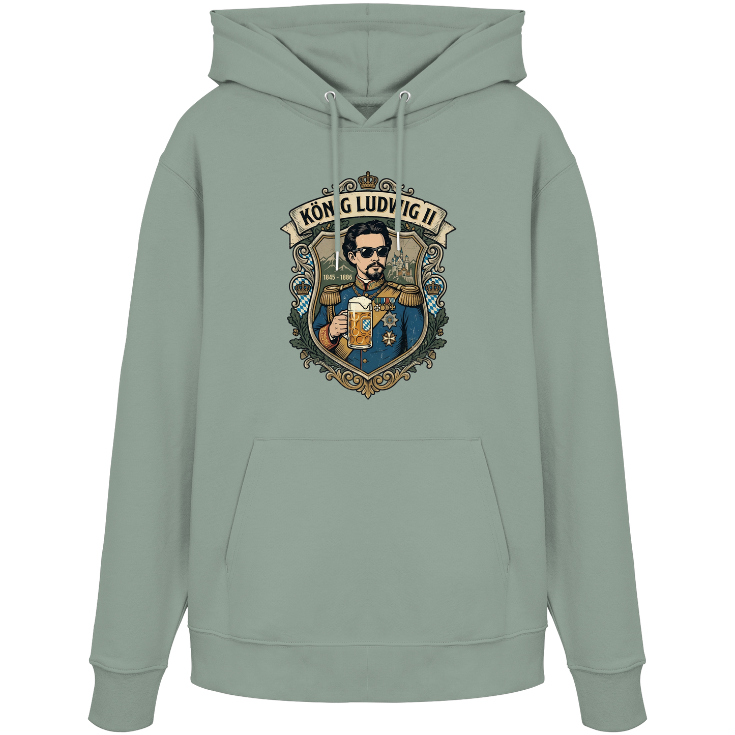KÖNIG LUDWIG II - Organic Hoodie - BayrischerHumor