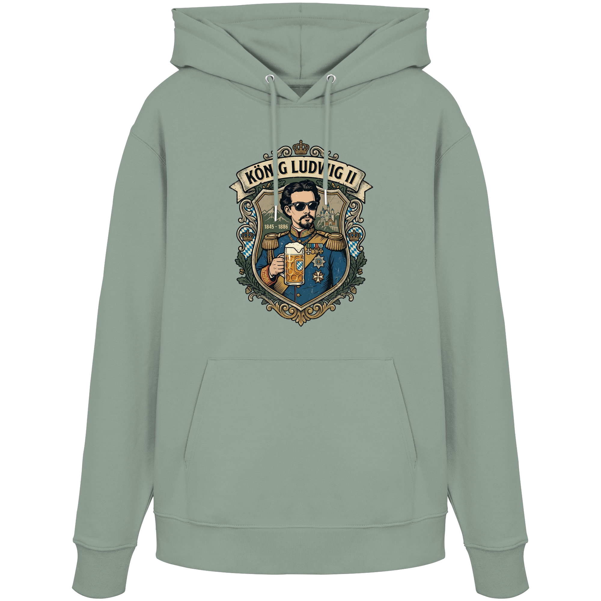 KÖNIG LUDWIG II - Organic Hoodie - BayrischerHumor