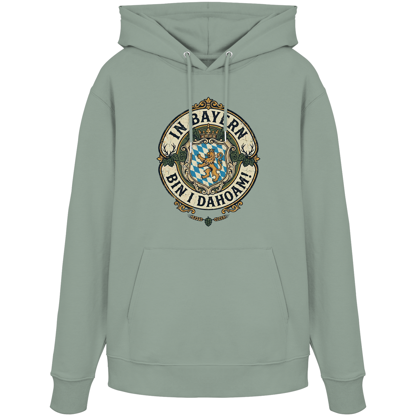 IN BAYERN BIN I DAHOAM! - Organic Hoodie - BayrischerHumor