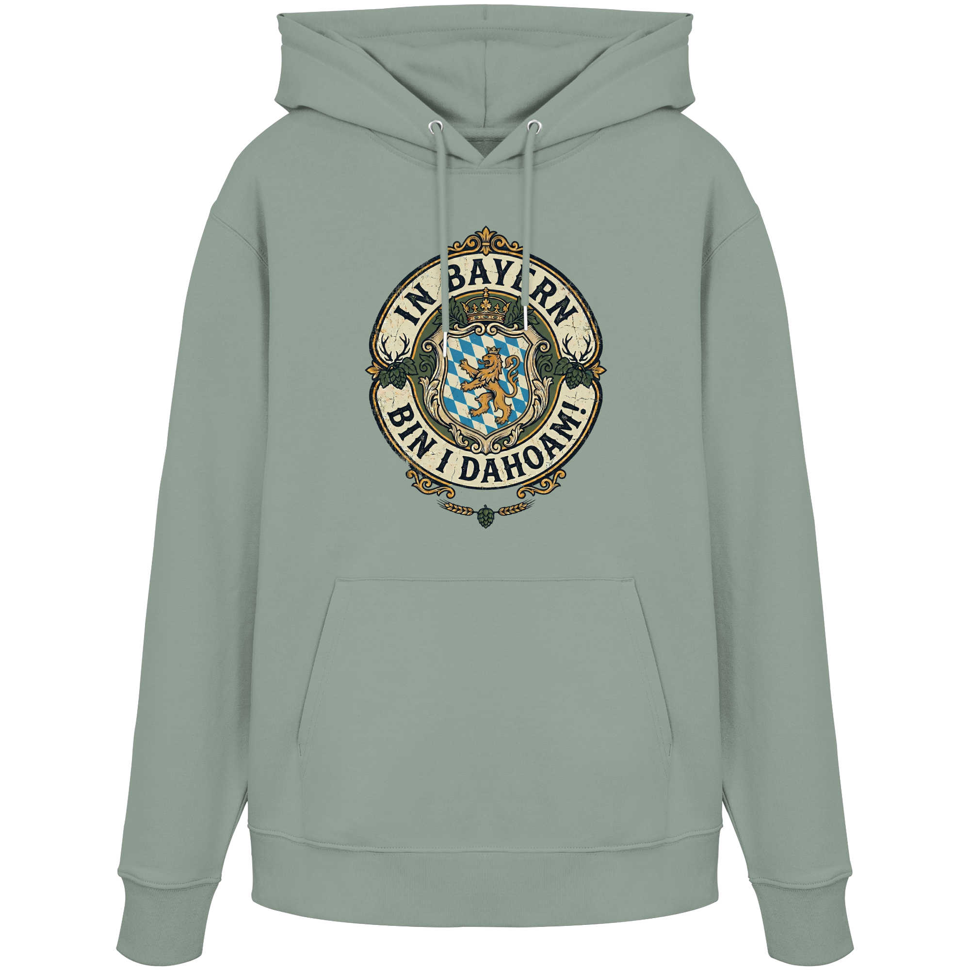 IN BAYERN BIN I DAHOAM! - Organic Hoodie - BayrischerHumor