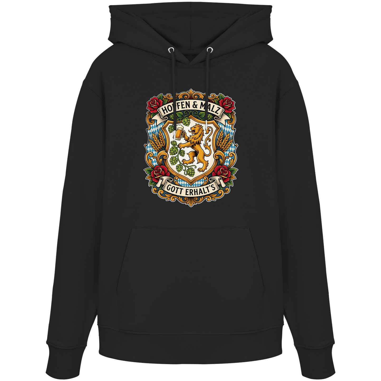HOPFEN & MALZ - GOTT ERHALT`S - Organic Hoodie - BayrischerHumor