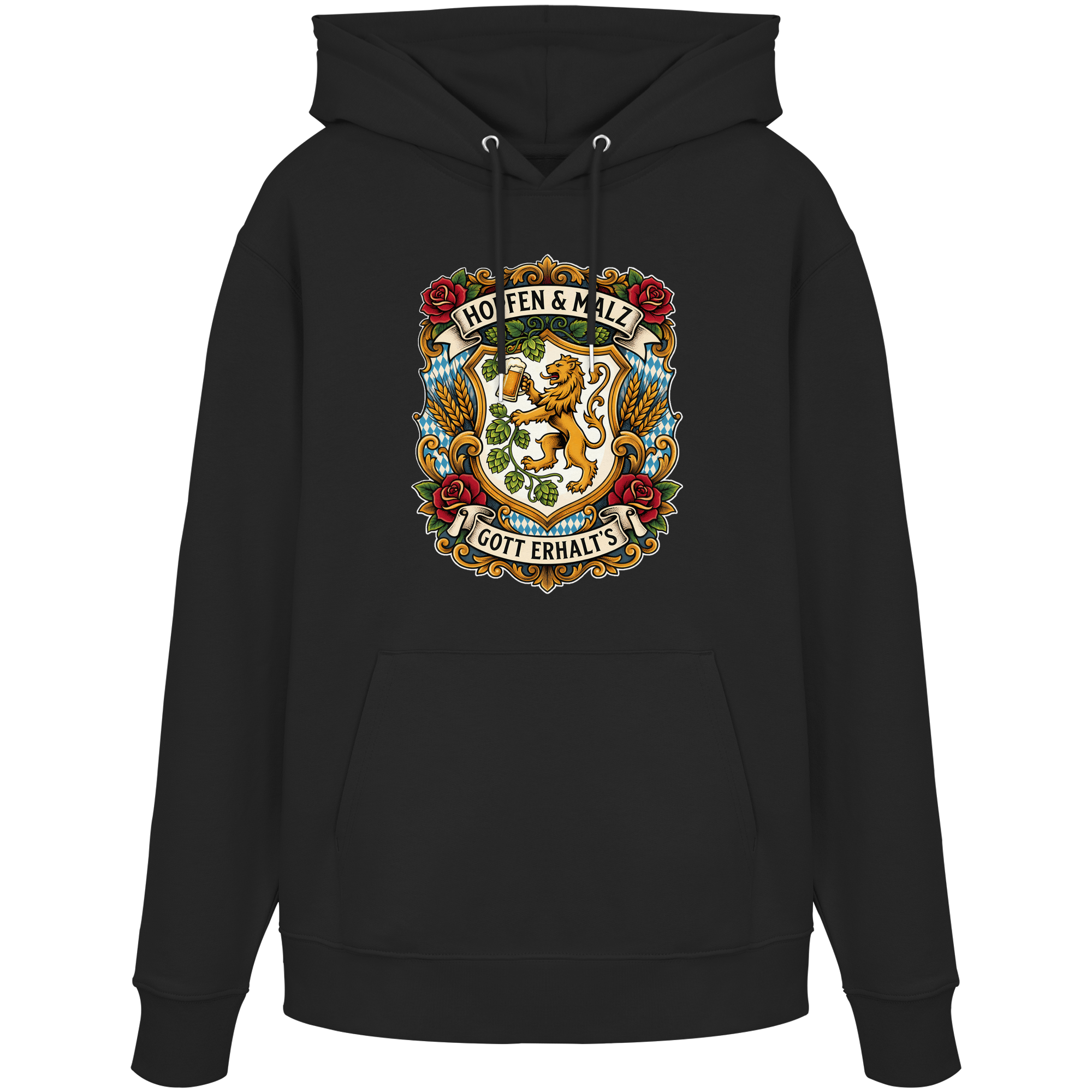 HOPFEN & MALZ - GOTT ERHALT`S - Organic Hoodie - BayrischerHumor