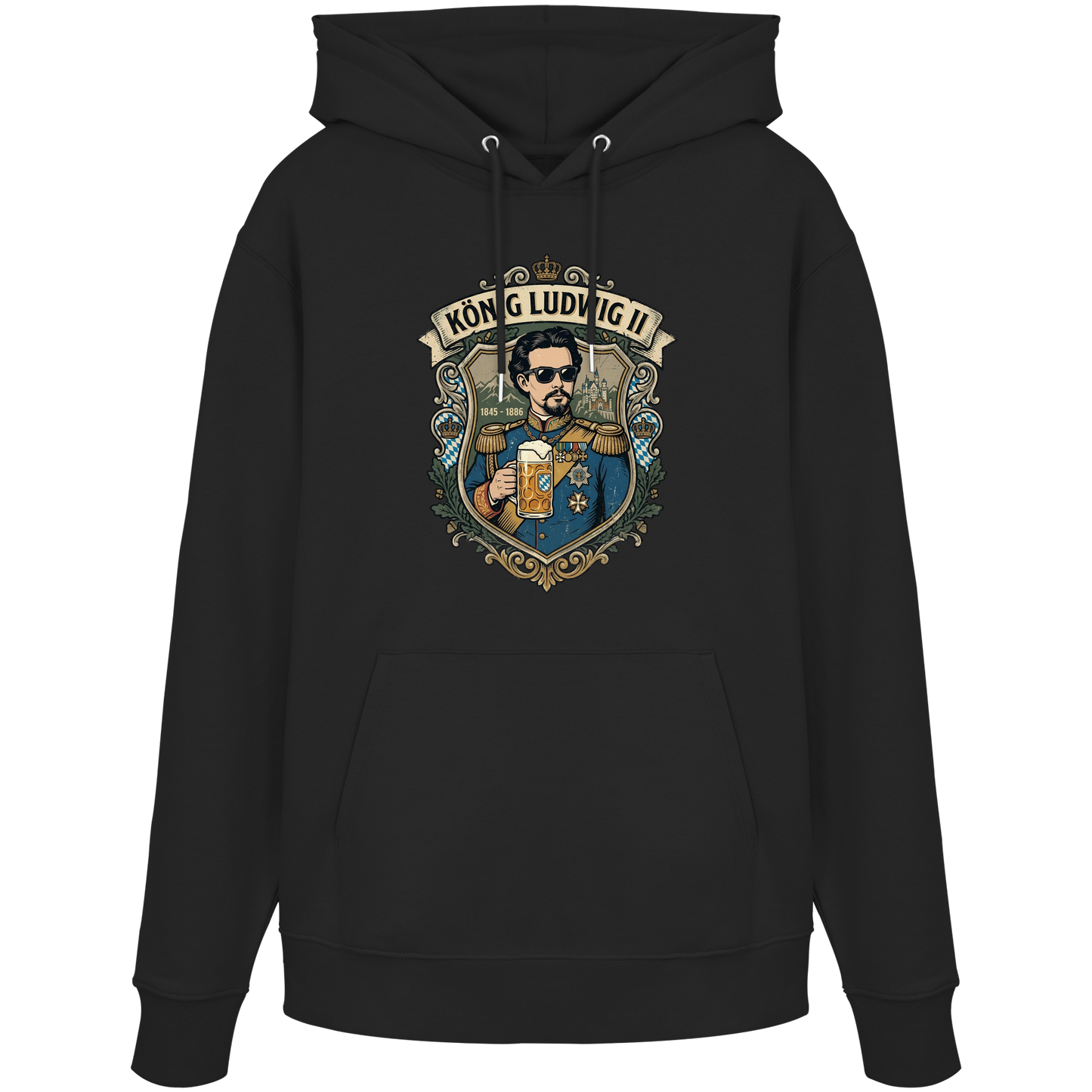 KÖNIG LUDWIG II - Organic Hoodie - BayrischerHumor