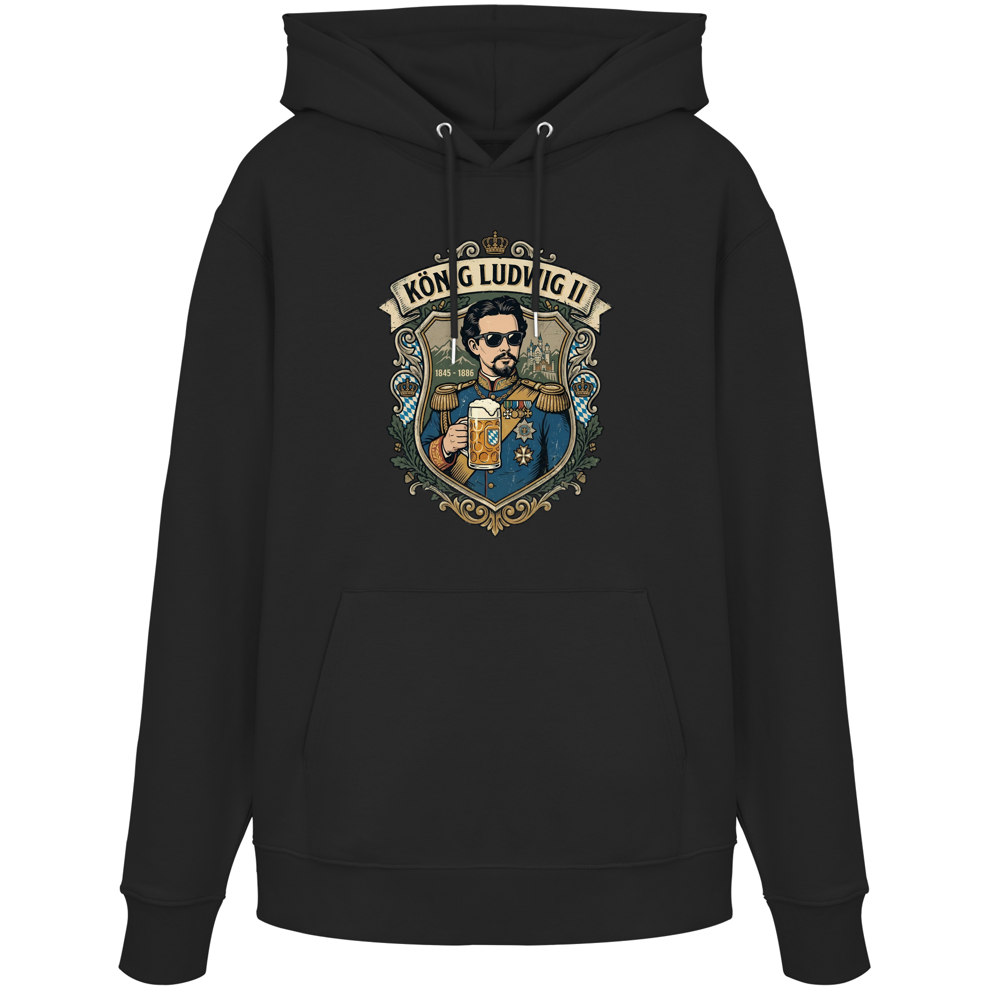KÖNIG LUDWIG II - Organic Hoodie - BayrischerHumor