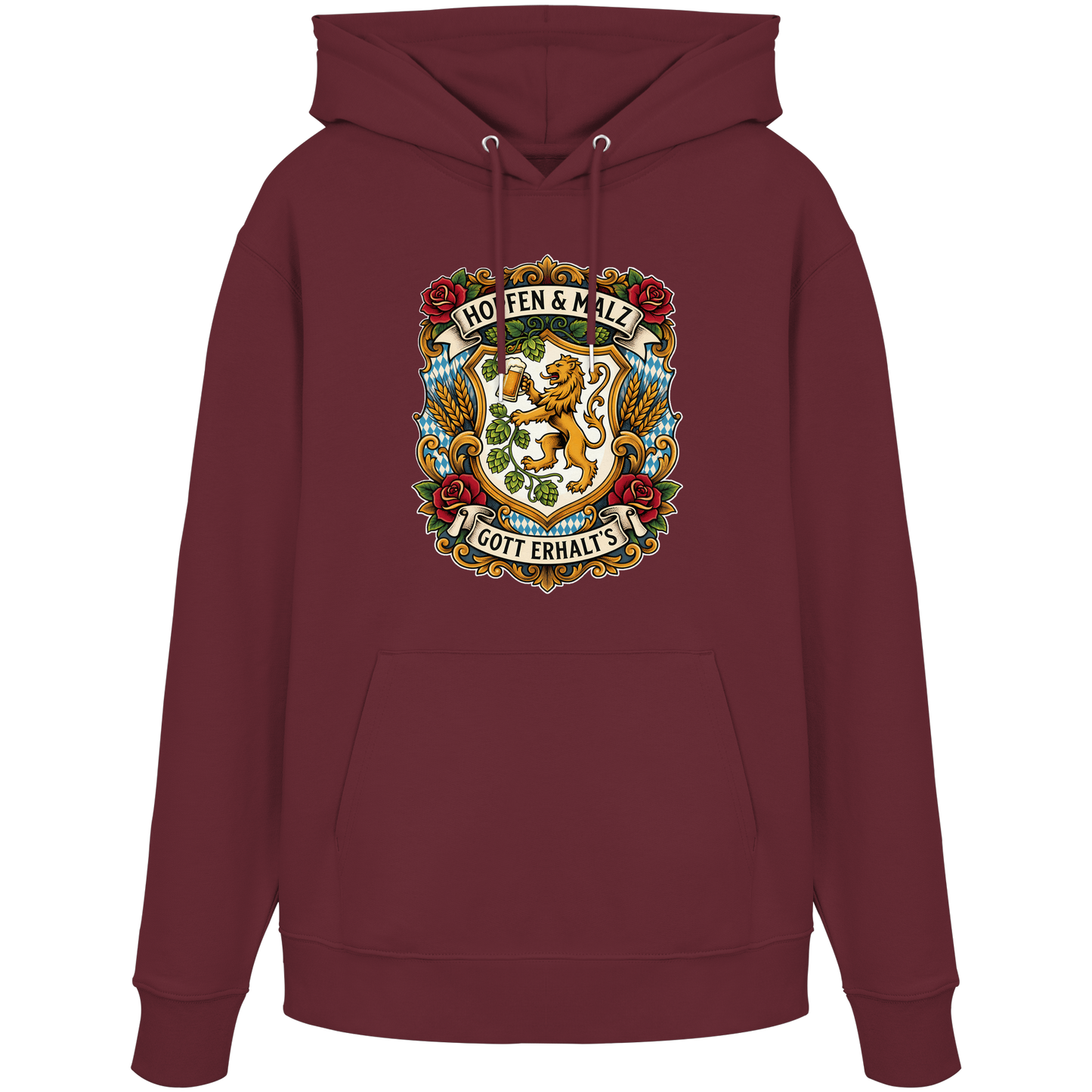 HOPFEN & MALZ - GOTT ERHALT`S - Organic Hoodie - BayrischerHumor