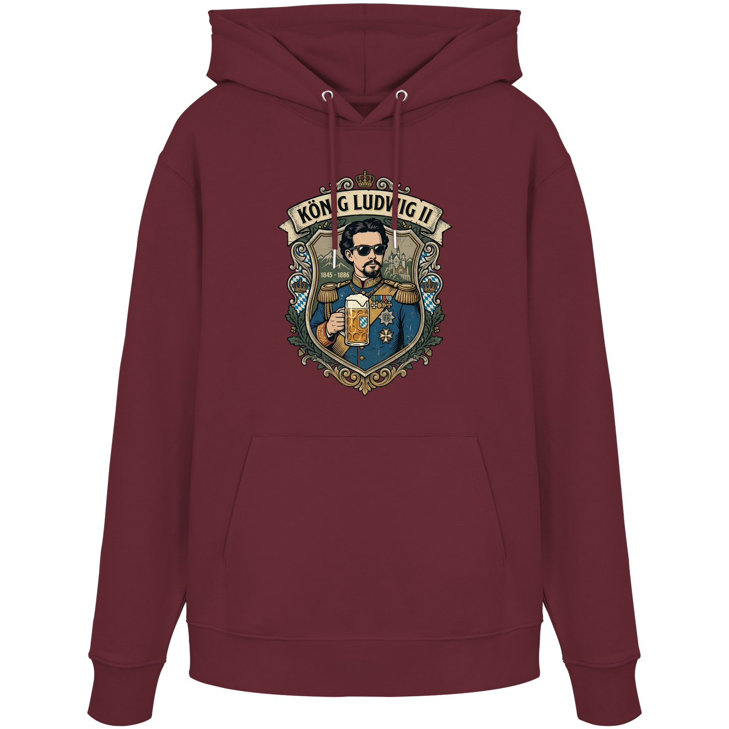 KÖNIG LUDWIG II - Organic Hoodie - BayrischerHumor