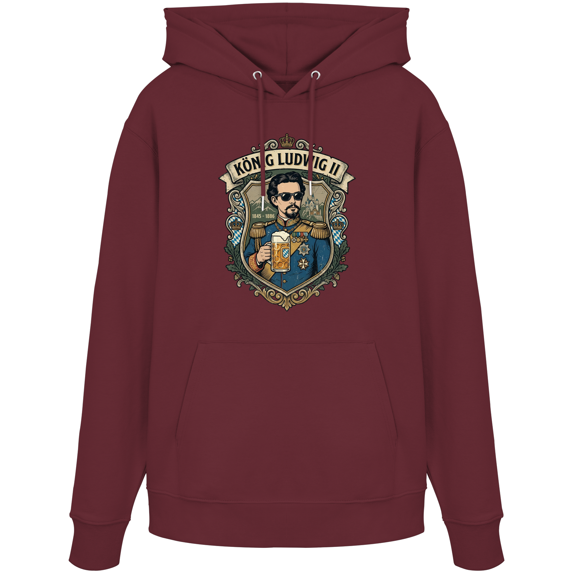 KÖNIG LUDWIG II - Organic Hoodie - BayrischerHumor