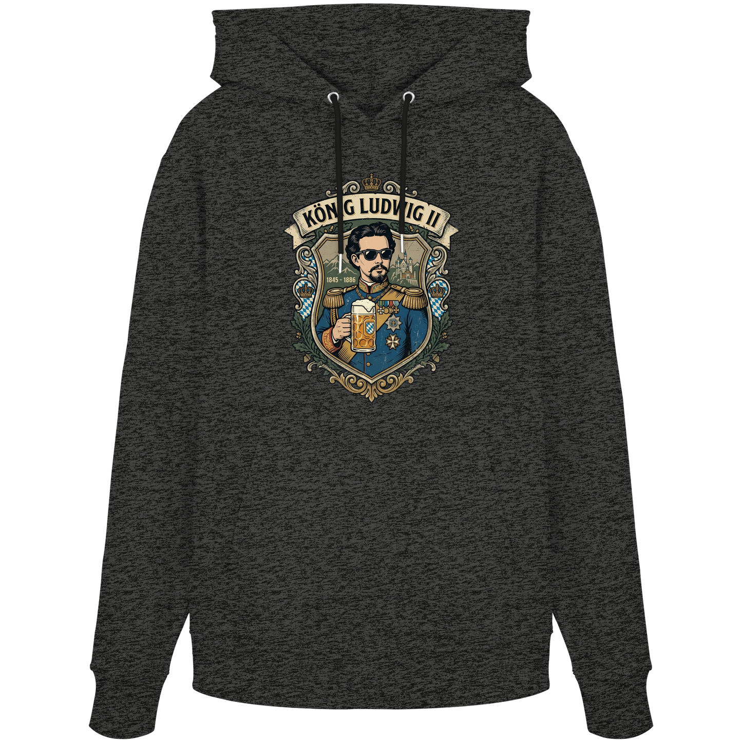 KÖNIG LUDWIG II - Organic Hoodie - BayrischerHumor
