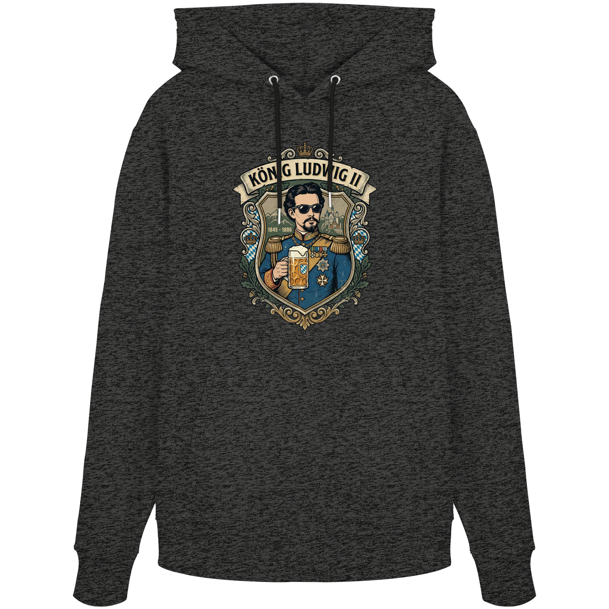 KÖNIG LUDWIG II - Organic Hoodie - BayrischerHumor