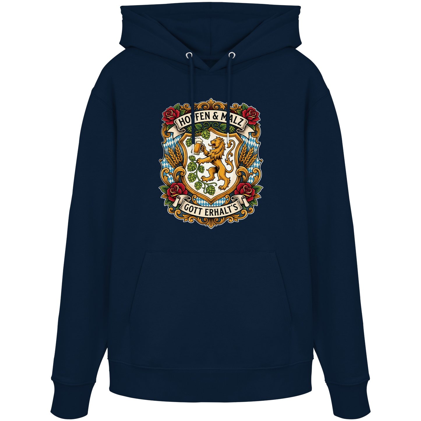 HOPFEN & MALZ - GOTT ERHALT`S - Organic Hoodie - BayrischerHumor