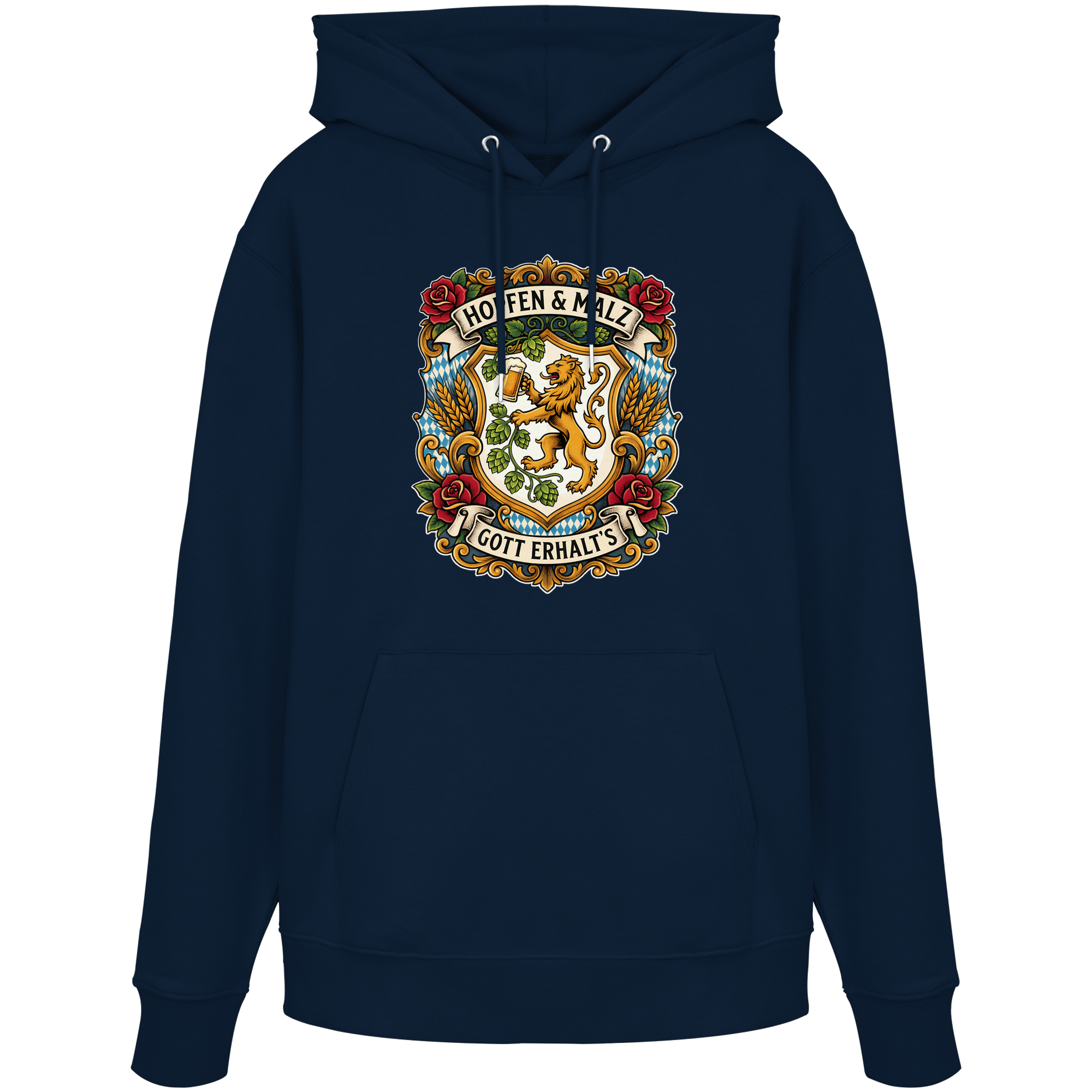 HOPFEN & MALZ - GOTT ERHALT`S - Organic Hoodie - BayrischerHumor