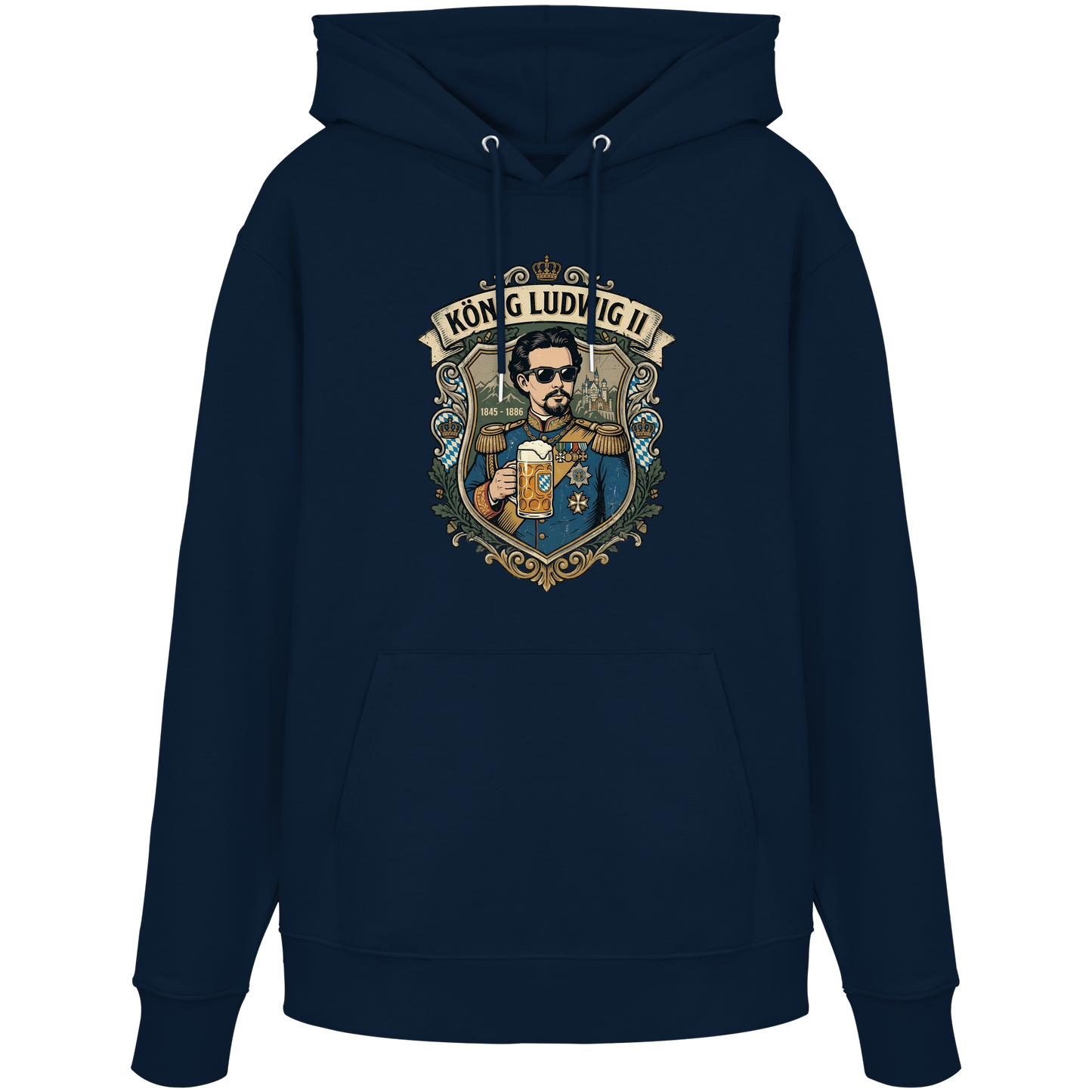 KÖNIG LUDWIG II - Organic Hoodie - BayrischerHumor