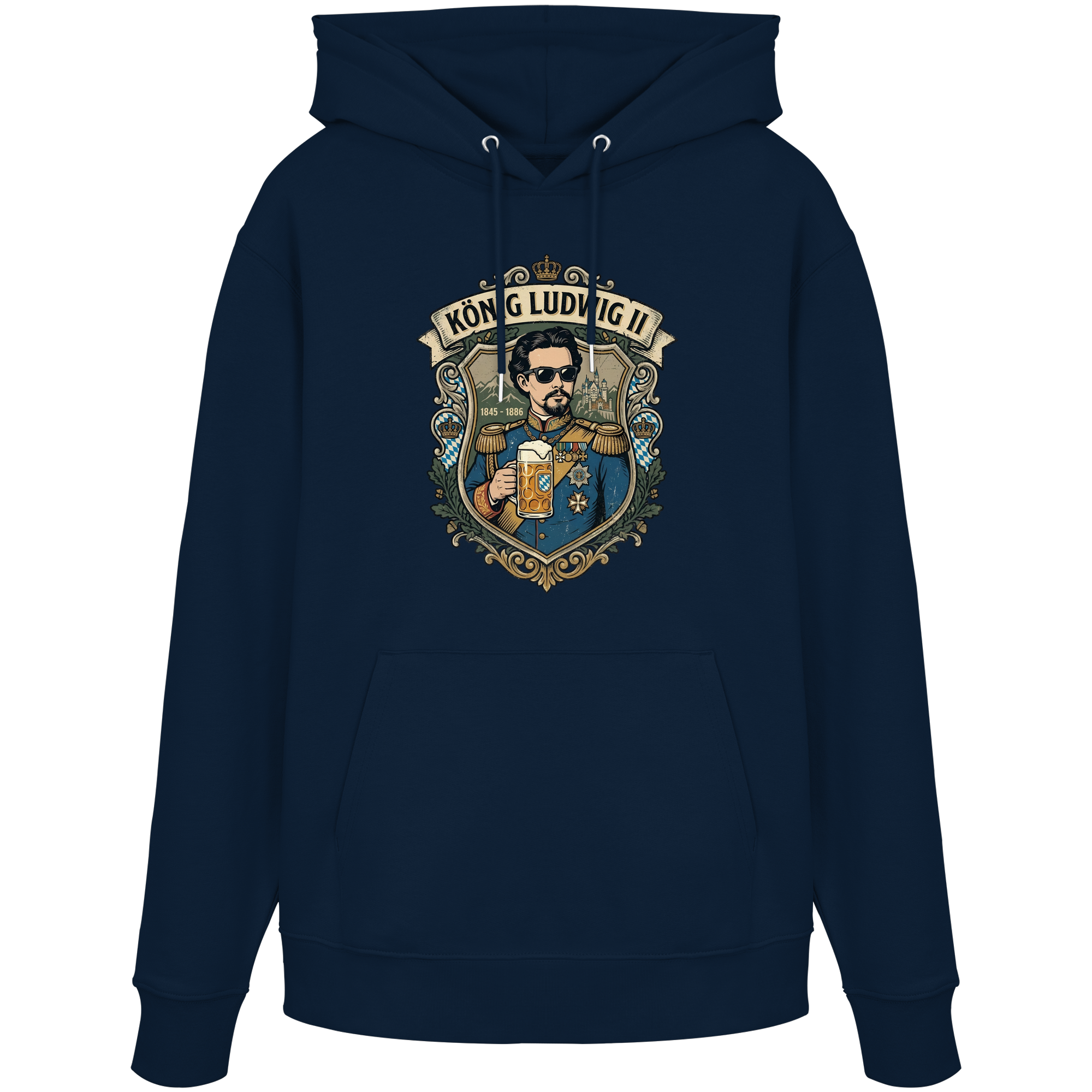 KÖNIG LUDWIG II - Organic Hoodie - BayrischerHumor
