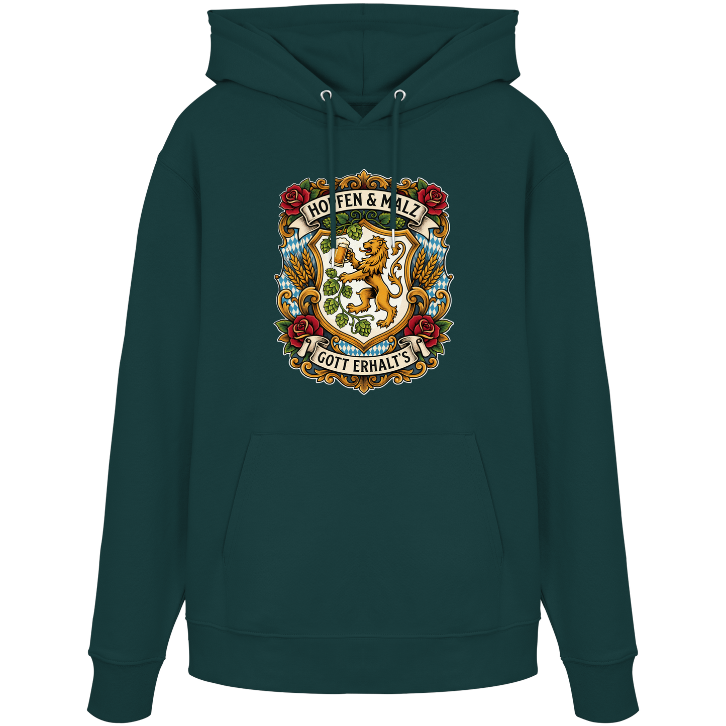 HOPFEN & MALZ - GOTT ERHALT`S - Organic Hoodie - BayrischerHumor