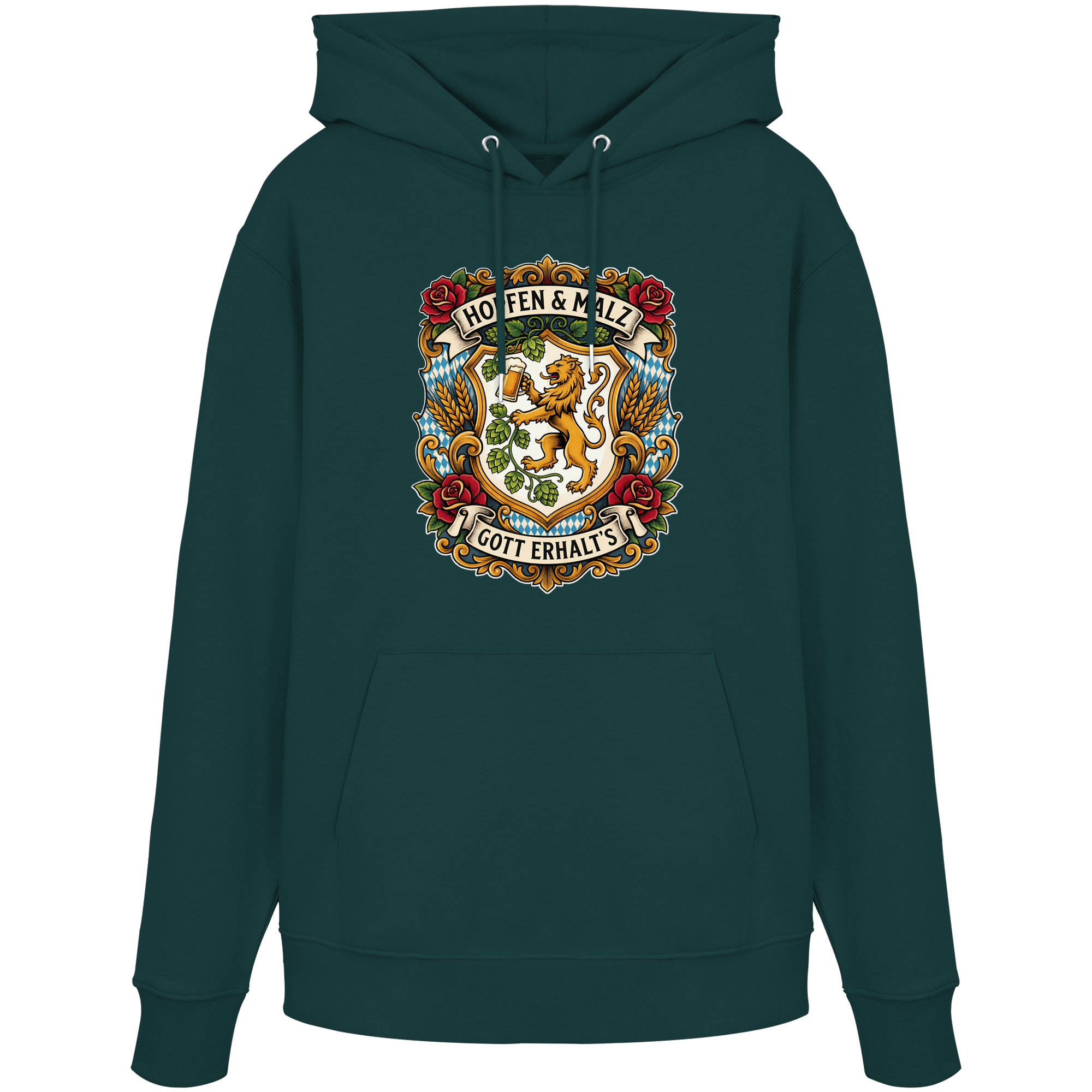 HOPFEN & MALZ - GOTT ERHALT`S - Organic Hoodie - BayrischerHumor