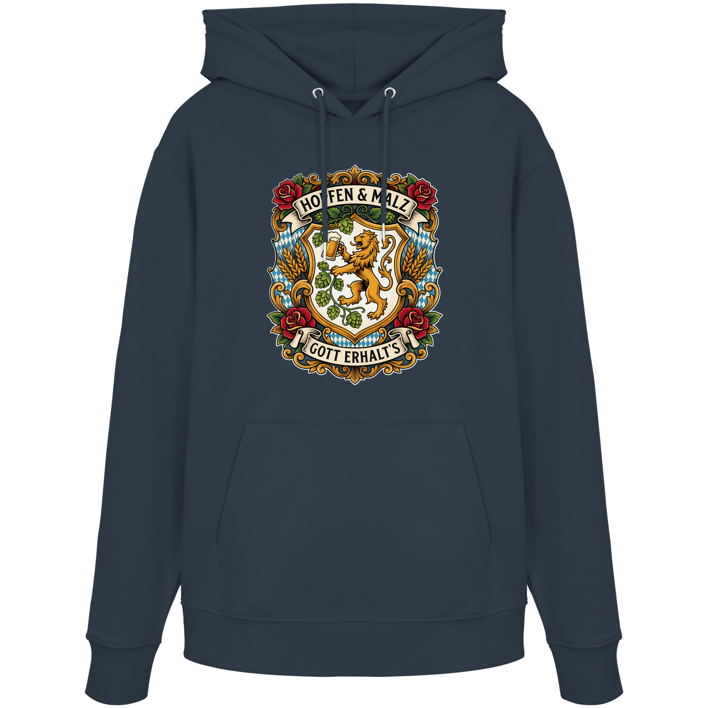 HOPFEN & MALZ - GOTT ERHALT`S - Organic Hoodie - BayrischerHumor