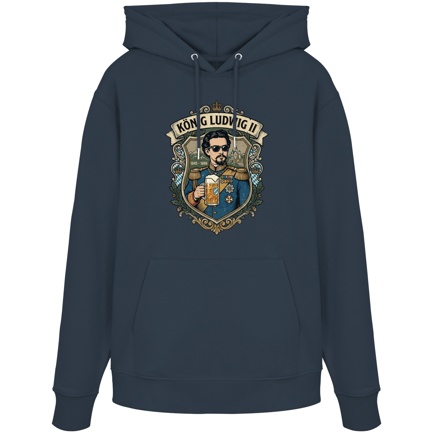 KÖNIG LUDWIG II - Organic Hoodie - BayrischerHumor