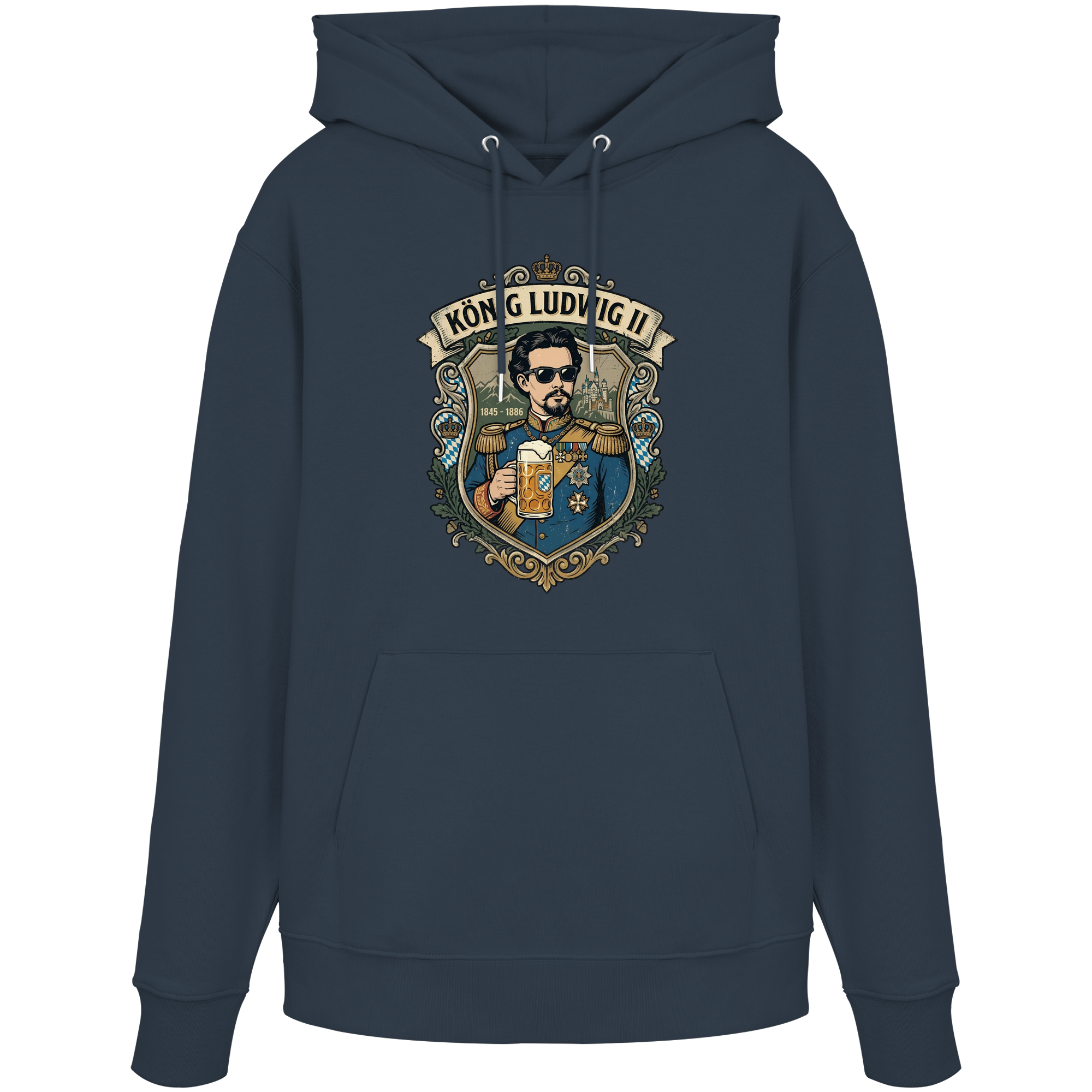KÖNIG LUDWIG II - Organic Hoodie - BayrischerHumor