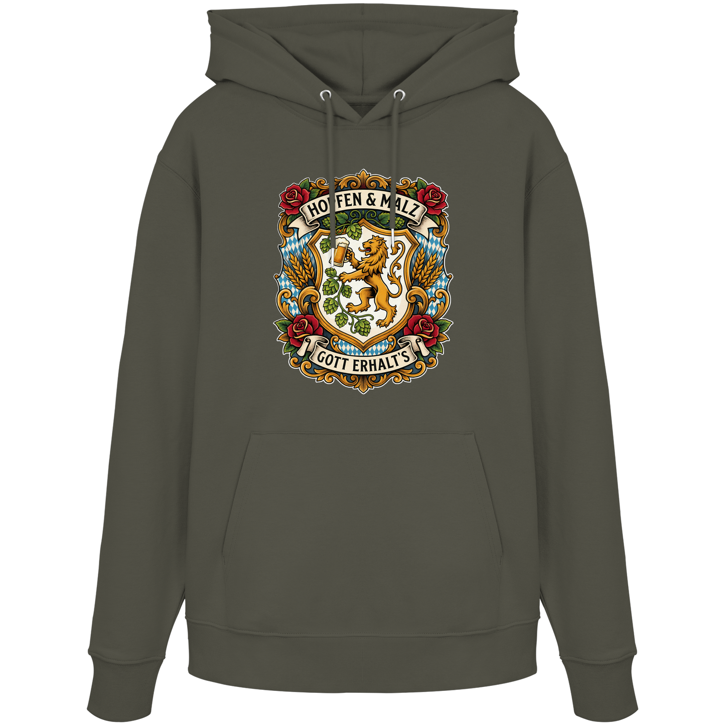 HOPFEN & MALZ - GOTT ERHALT`S - Organic Hoodie - BayrischerHumor