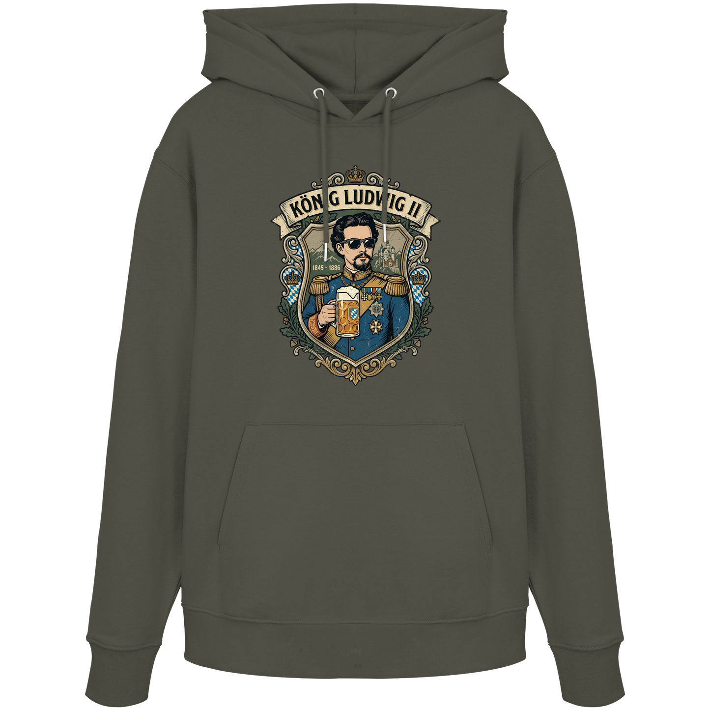 KÖNIG LUDWIG II - Organic Hoodie - BayrischerHumor