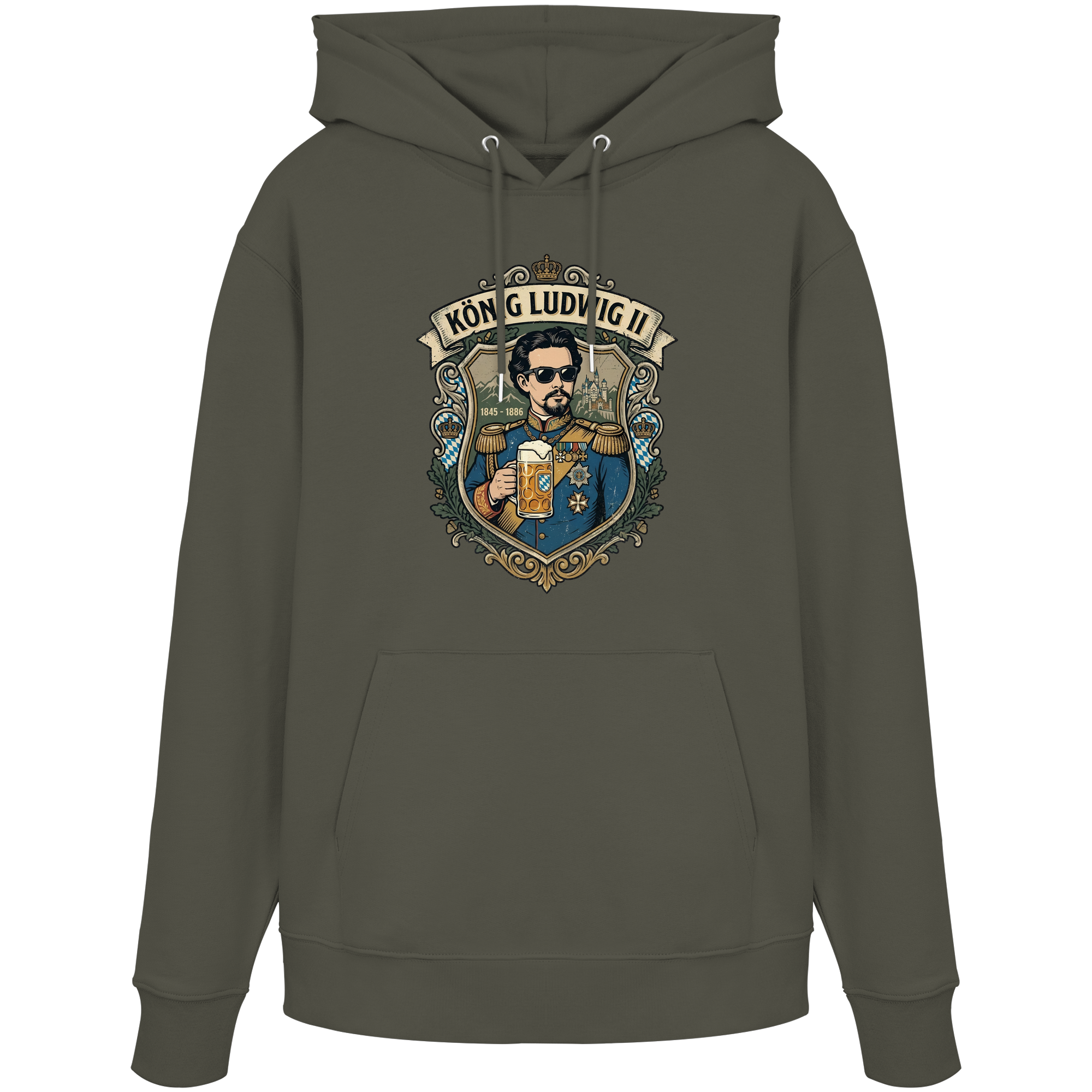 KÖNIG LUDWIG II - Organic Hoodie - BayrischerHumor