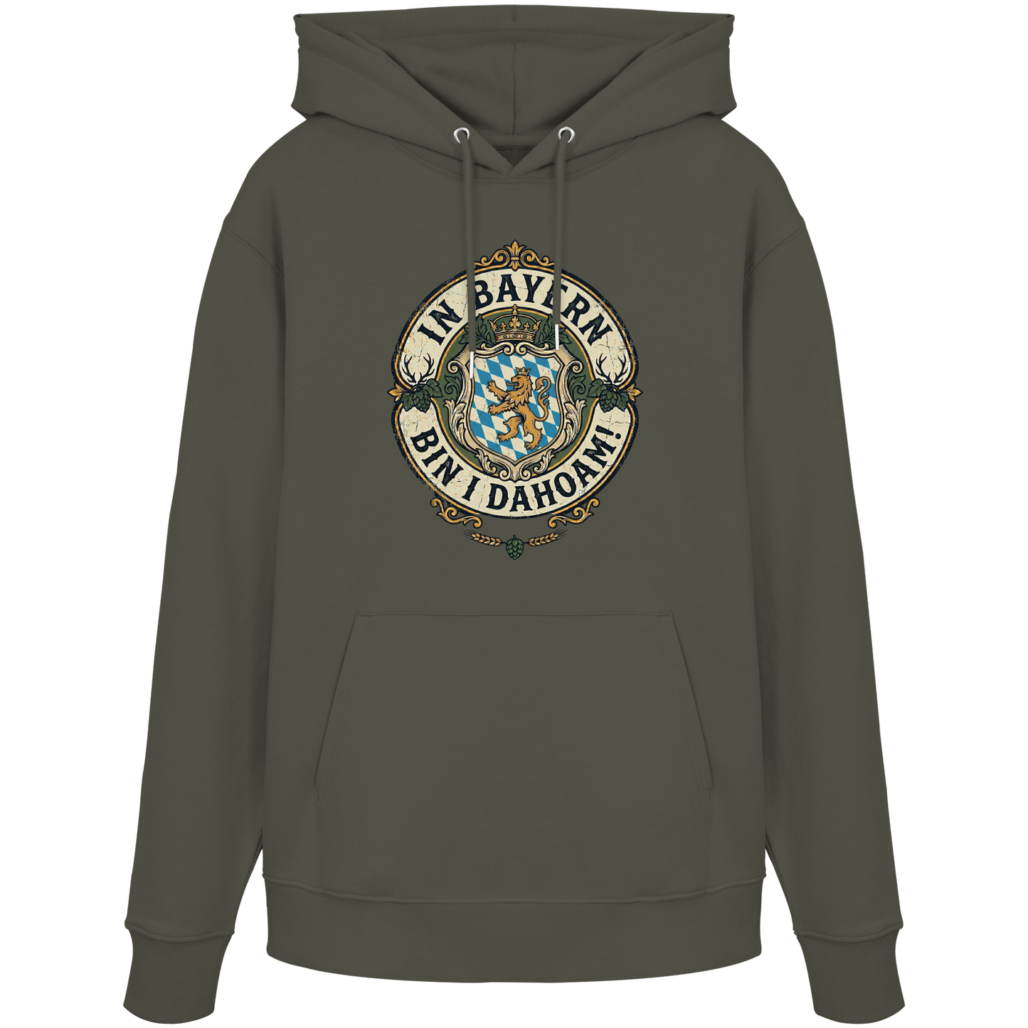 IN BAYERN BIN I DAHOAM! - Organic Hoodie - BayrischerHumor