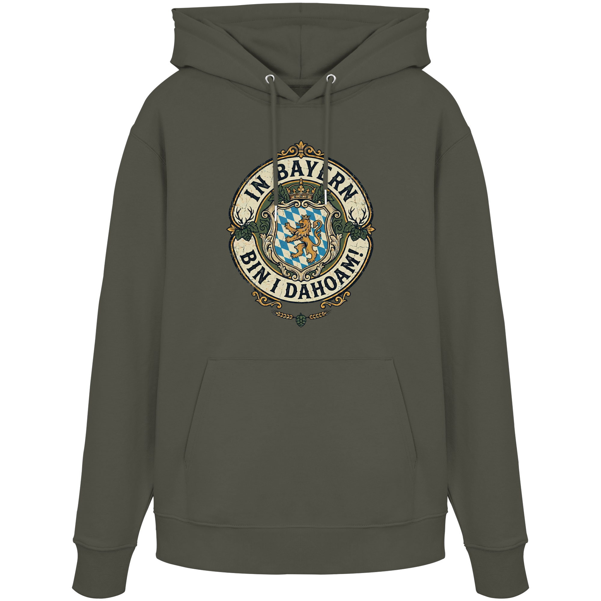 IN BAYERN BIN I DAHOAM! - Organic Hoodie - BayrischerHumor