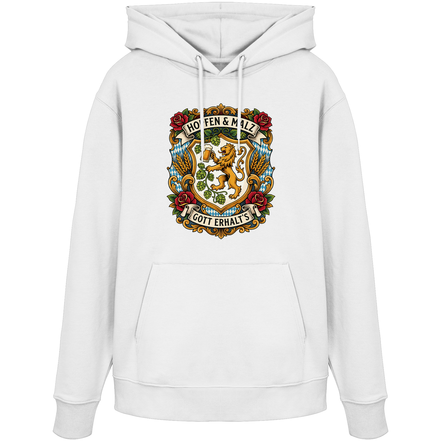 HOPFEN & MALZ - GOTT ERHALT`S - Organic Hoodie - BayrischerHumor