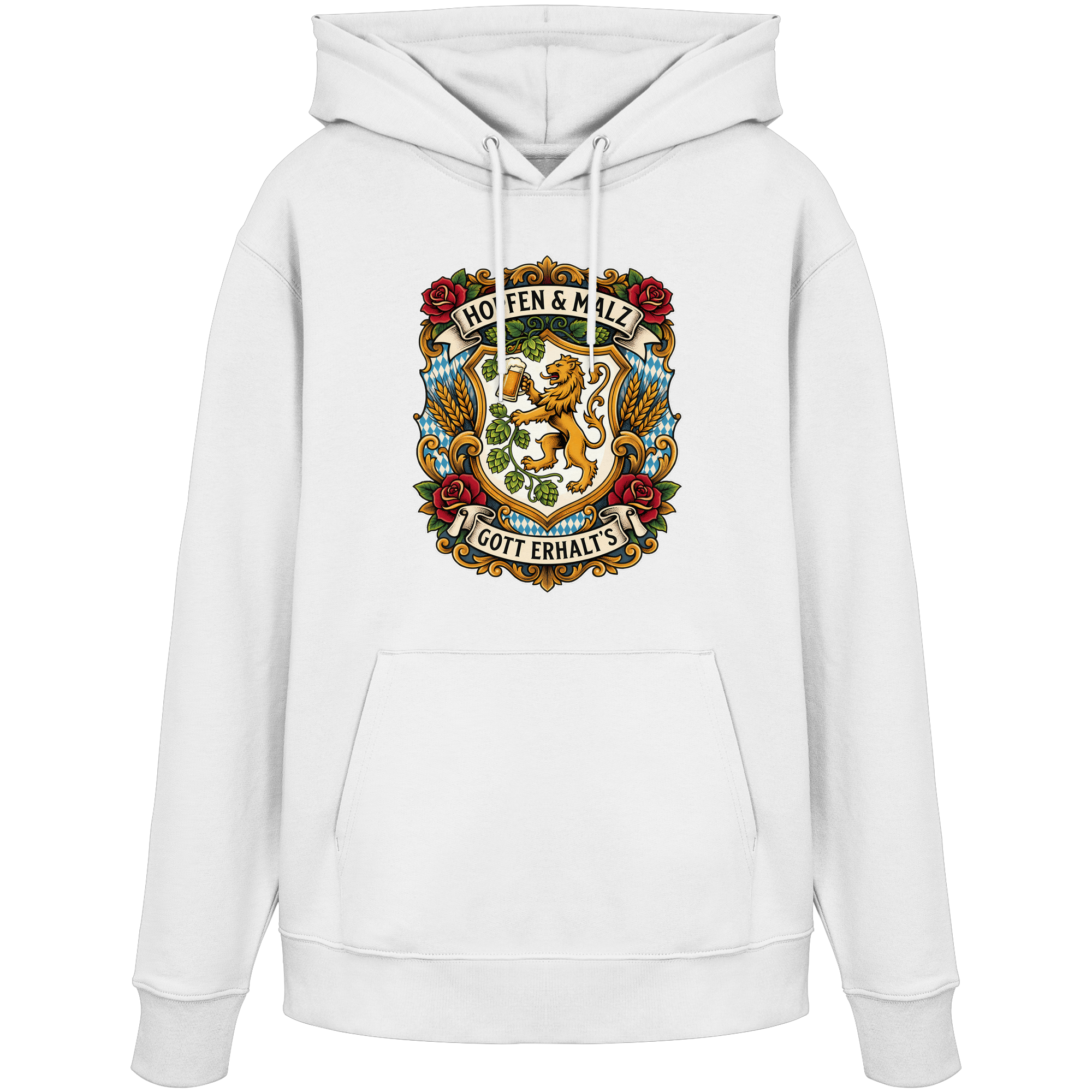 HOPFEN & MALZ - GOTT ERHALT`S - Organic Hoodie - BayrischerHumor