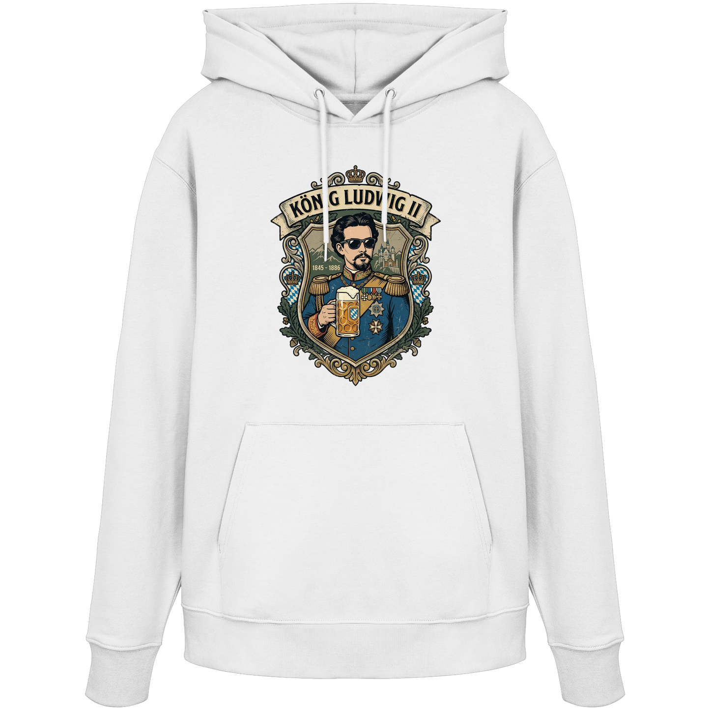 KÖNIG LUDWIG II - Organic Hoodie - BayrischerHumor