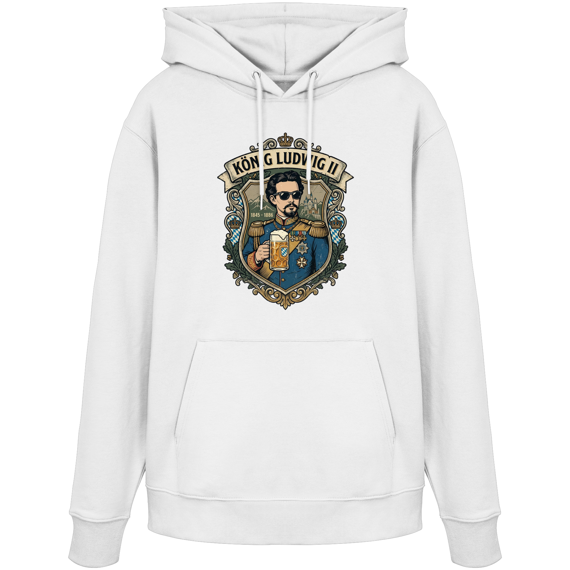 KÖNIG LUDWIG II - Organic Hoodie - BayrischerHumor