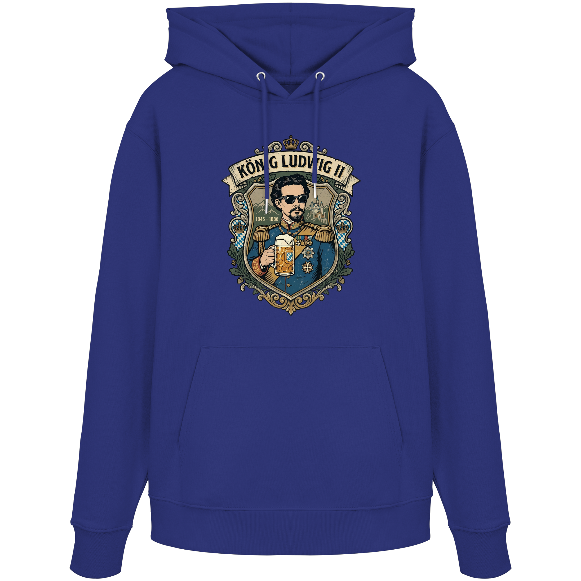 KÖNIG LUDWIG II - Organic Hoodie - BayrischerHumor