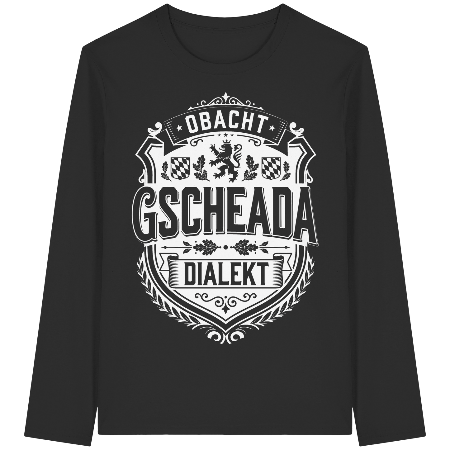 OBACHT GSCHEADA DIALEKT - Organic Longsleeve T-Shirt - BayrischerHumor