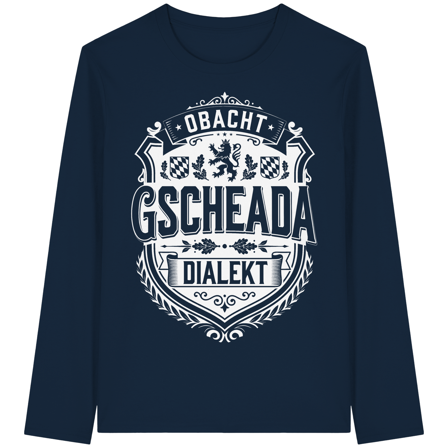 OBACHT GSCHEADA DIALEKT - Organic Longsleeve T-Shirt - BayrischerHumor